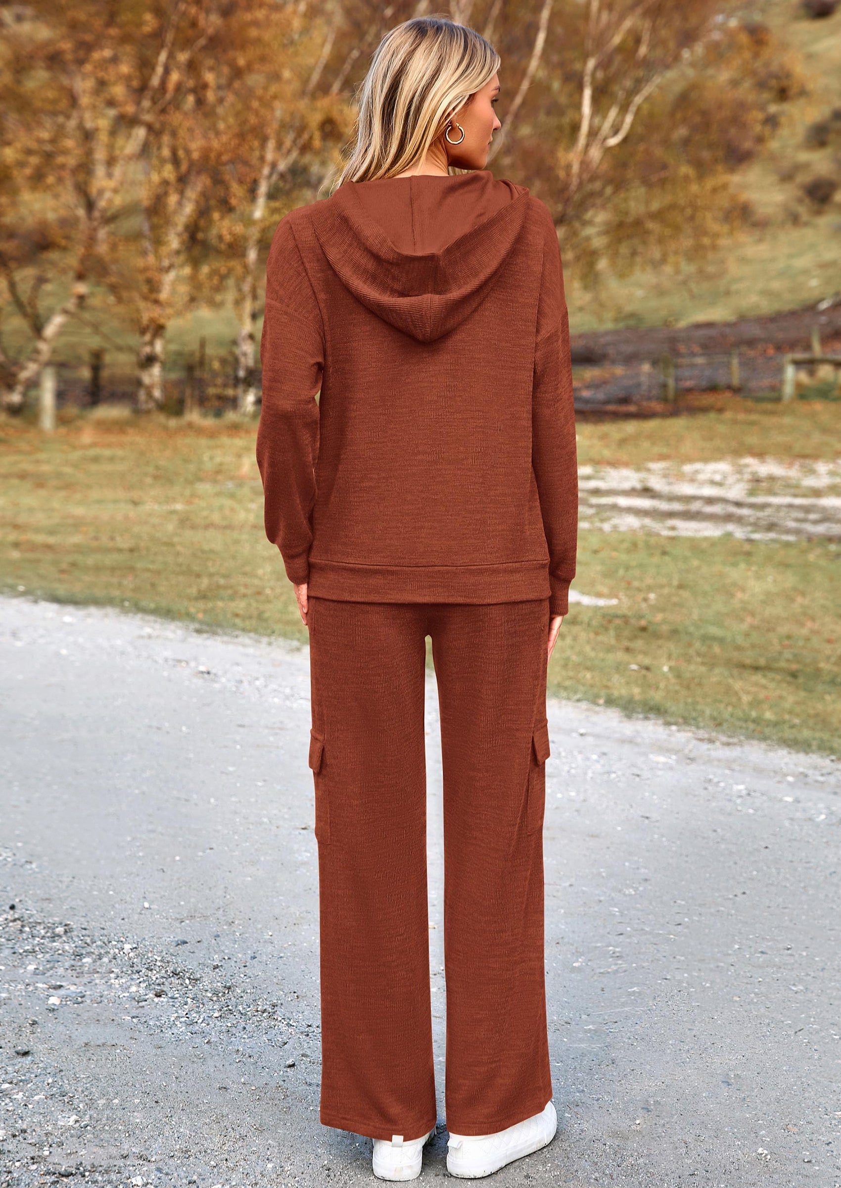 2 Piece Sets For Women Fall Sweatsuits Outfits Lounge Matching Hoodie Set Travel Track Suits Winter Clothes