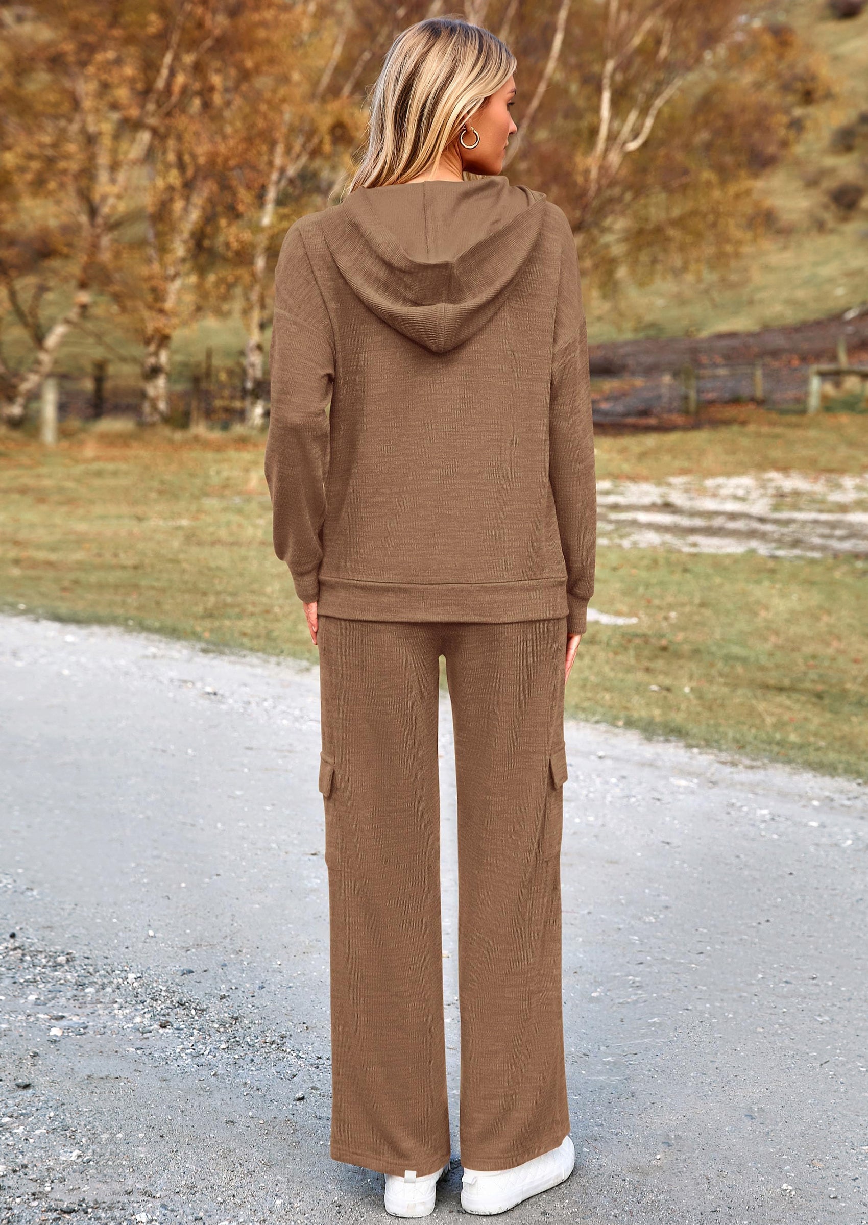 2 Piece Sets For Women Fall Sweatsuits Outfits Lounge Matching Hoodie Set Travel Track Suits Winter Clothes