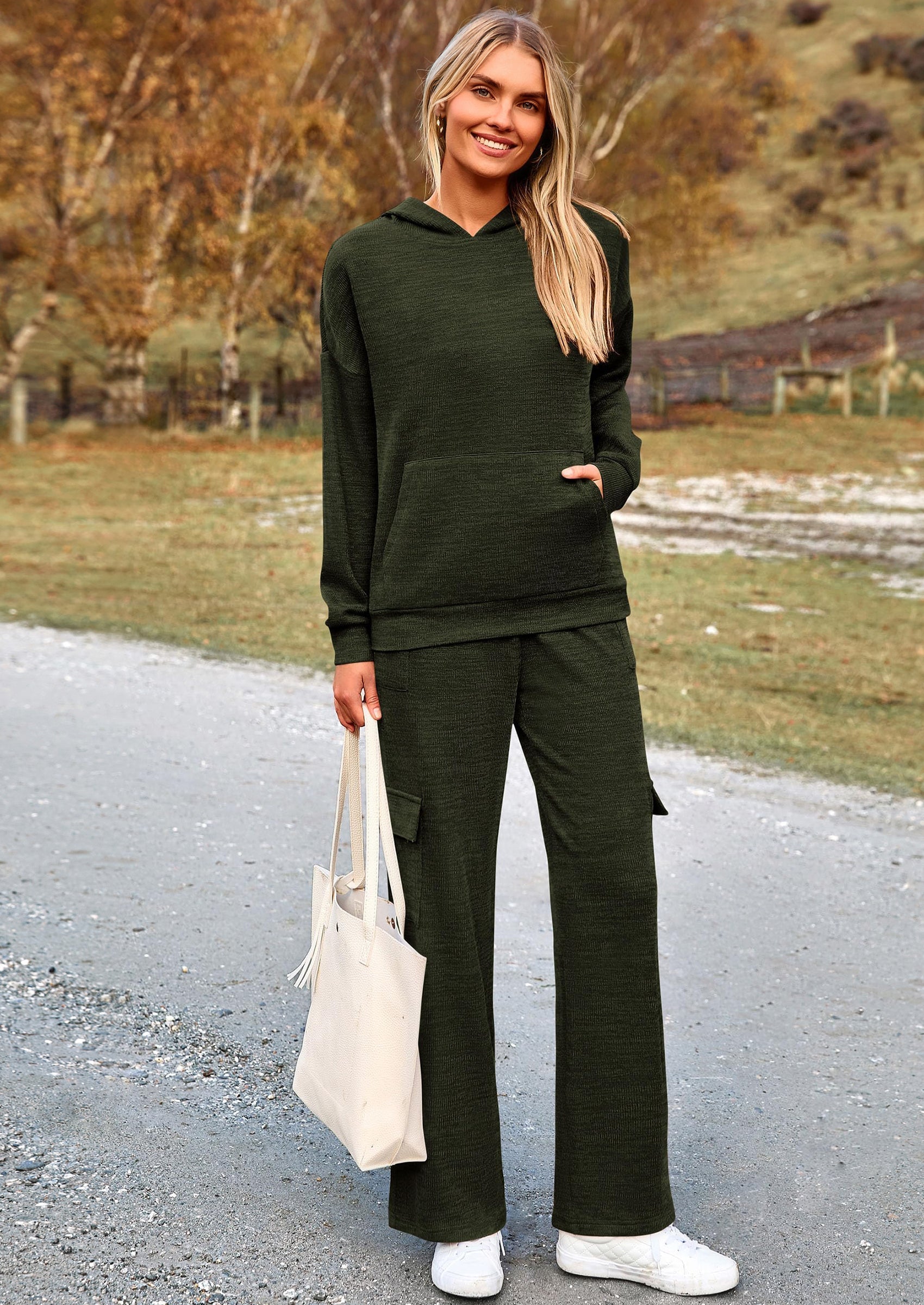 2 Piece Sets For Women Fall Sweatsuits Outfits Lounge Matching Hoodie Set Travel Track Suits Winter Clothes