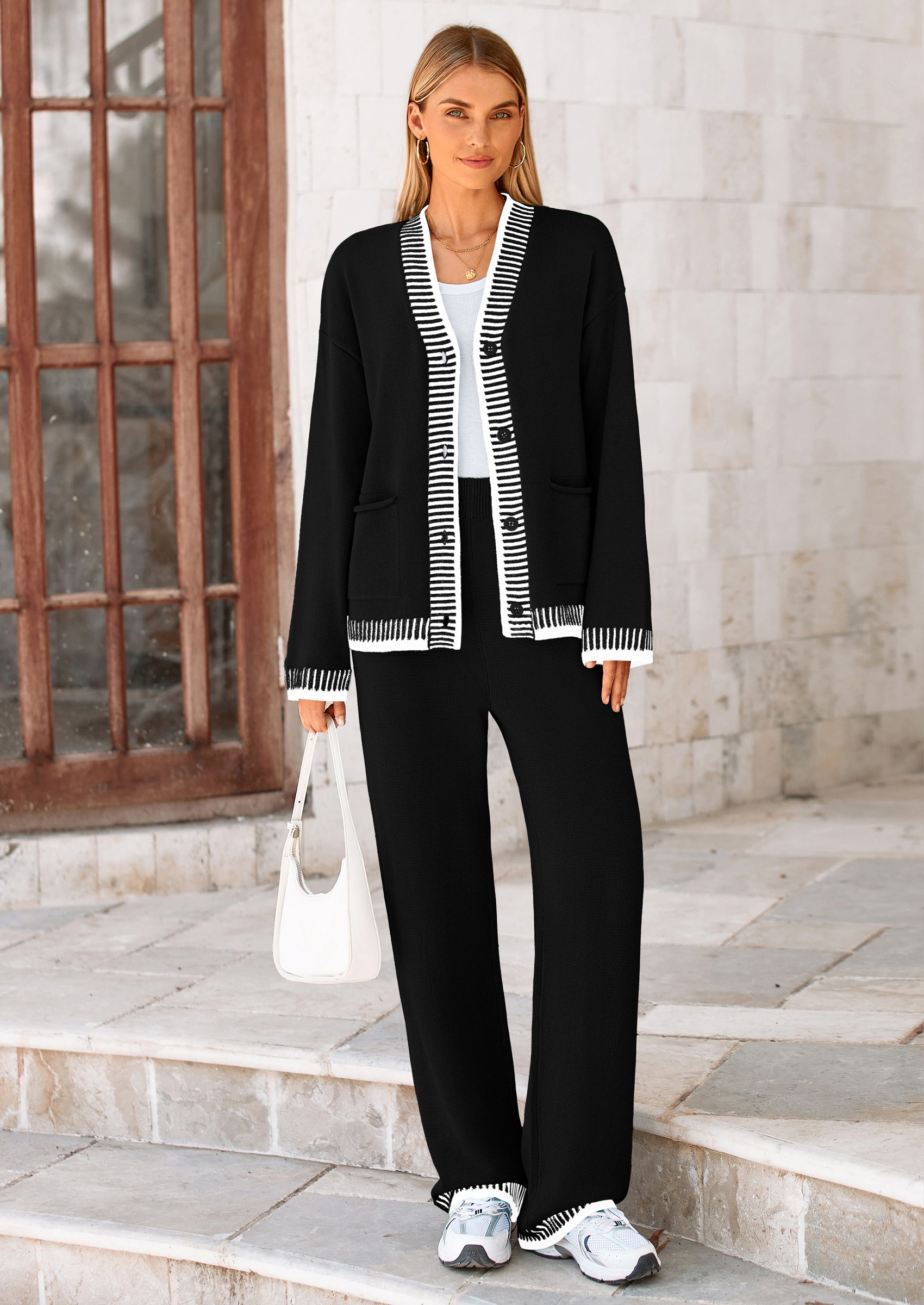 Lounge Sets for Women Fall Loungewear 2 Piece Outfits Cardigan Sweaters Track Suit Matching Winter Clothing