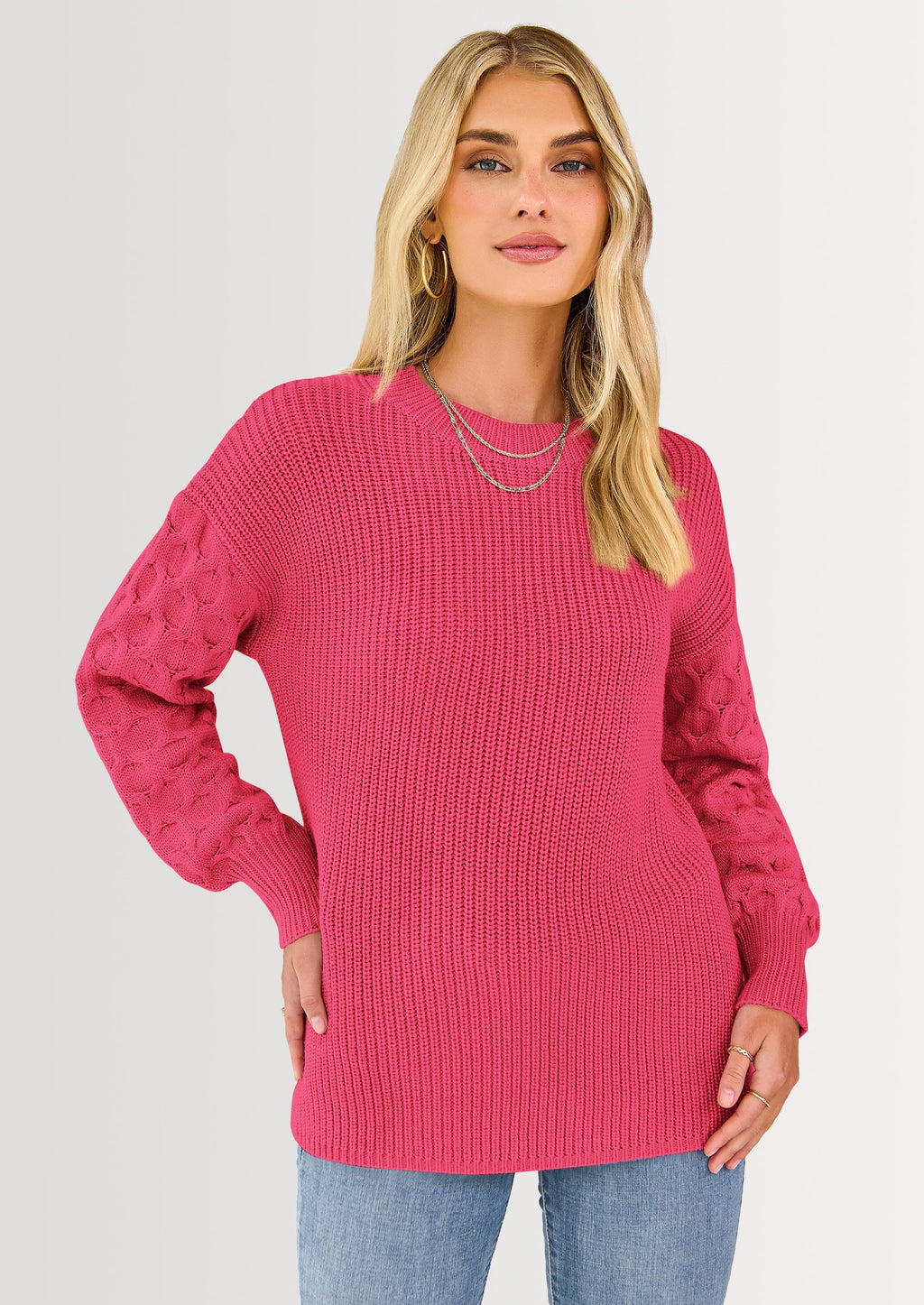 Women's Fall Pullover Sweater Casual Long Sleeve Loose Chunky Knit Tops Blouse Winter Fashion Clothing