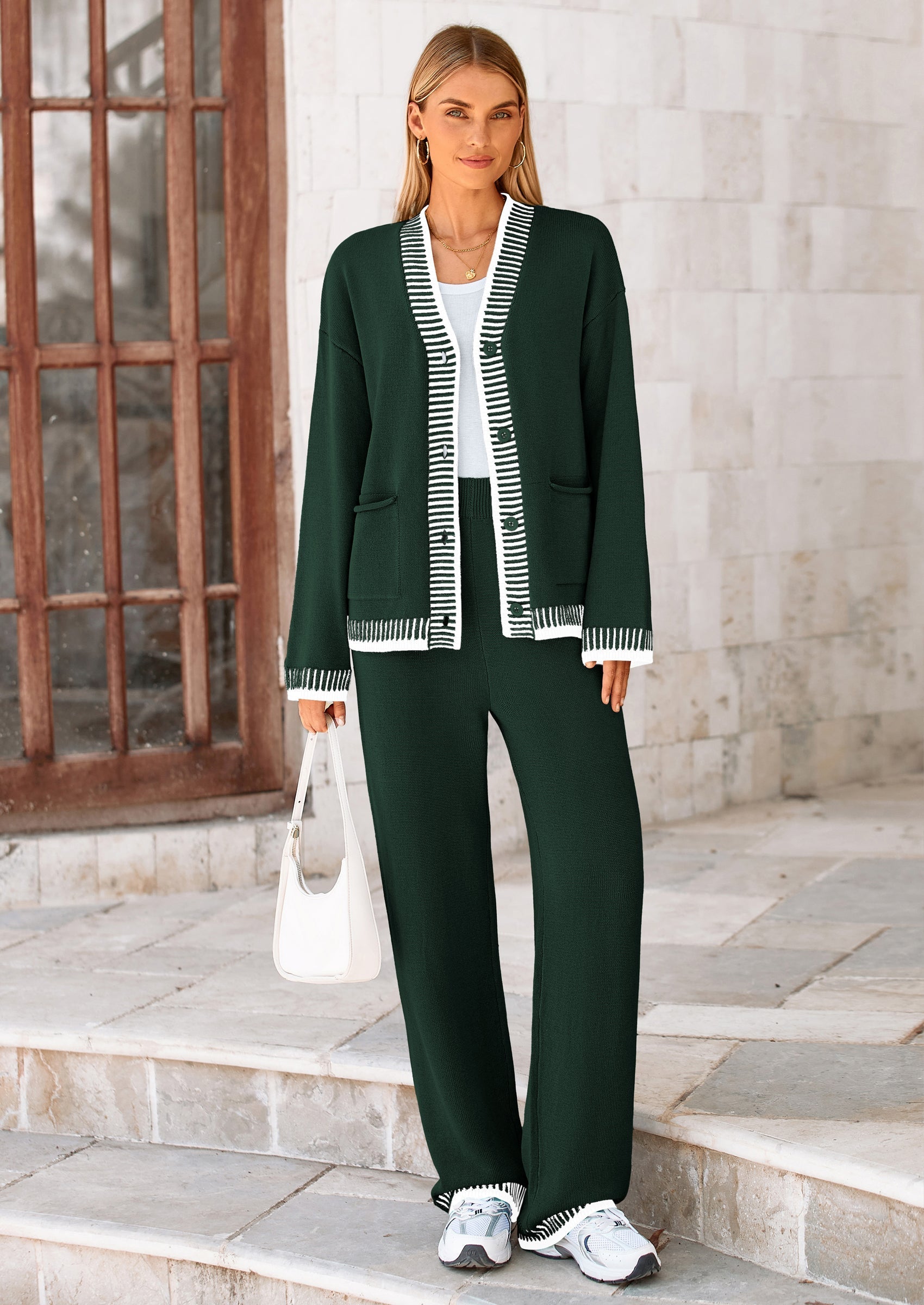 Lounge Sets for Women Fall Loungewear 2 Piece Outfits Cardigan Sweaters Track Suit Matching Winter Clothing