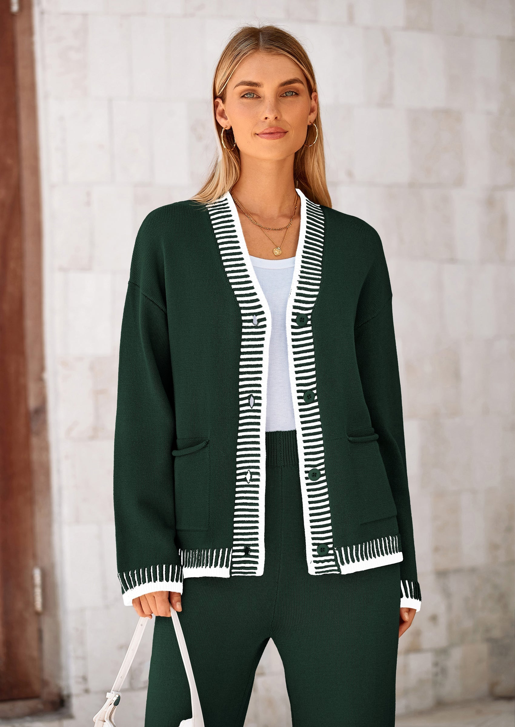 Lounge Sets for Women Fall Loungewear 2 Piece Outfits Cardigan Sweaters Track Suit Matching Winter Clothing