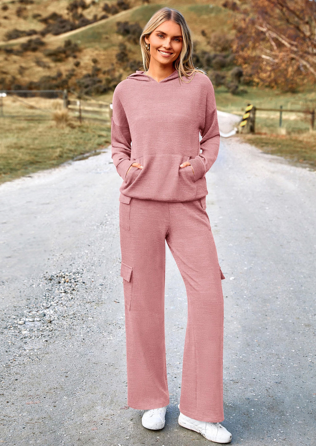 2 Piece Sets For Women Fall Sweatsuits Outfits Lounge Matching Hoodie Set Travel Track Suits Winter Clothes