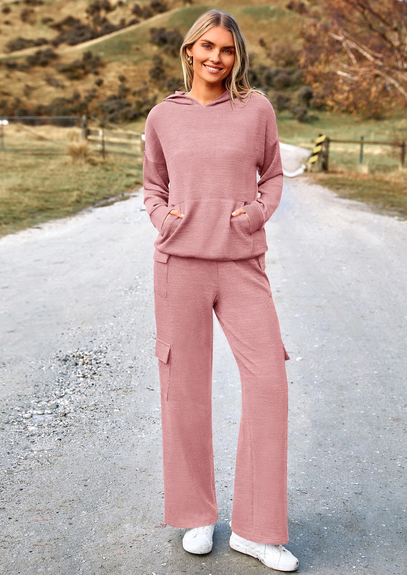 2 Piece Sets For Women Fall Sweatsuits Outfits Lounge Matching Hoodie Set Travel Track Suits Winter Clothes