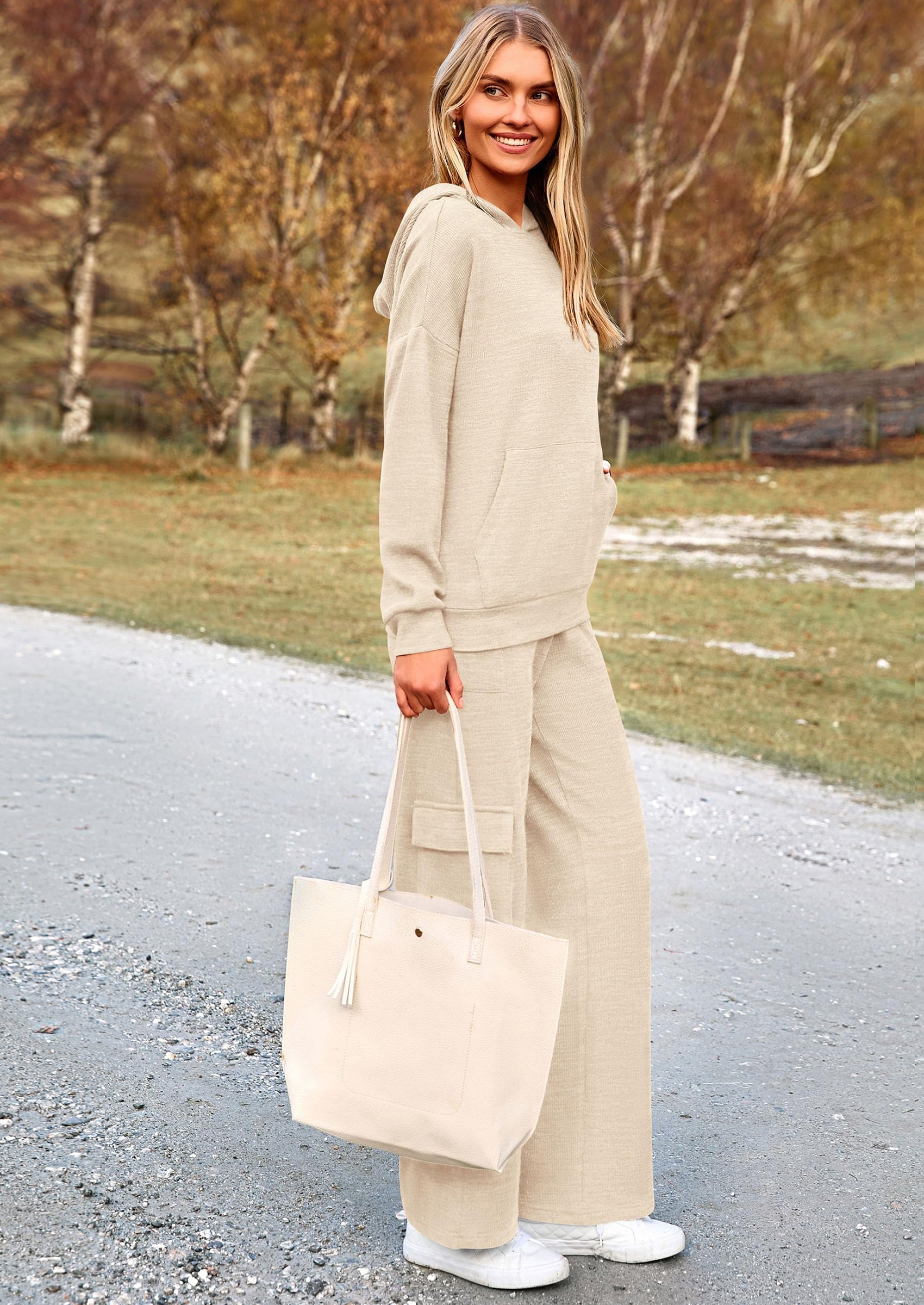 2 Piece Sets For Women Fall Sweatsuits Outfits Lounge Matching Hoodie Set Travel Track Suits Winter Clothes