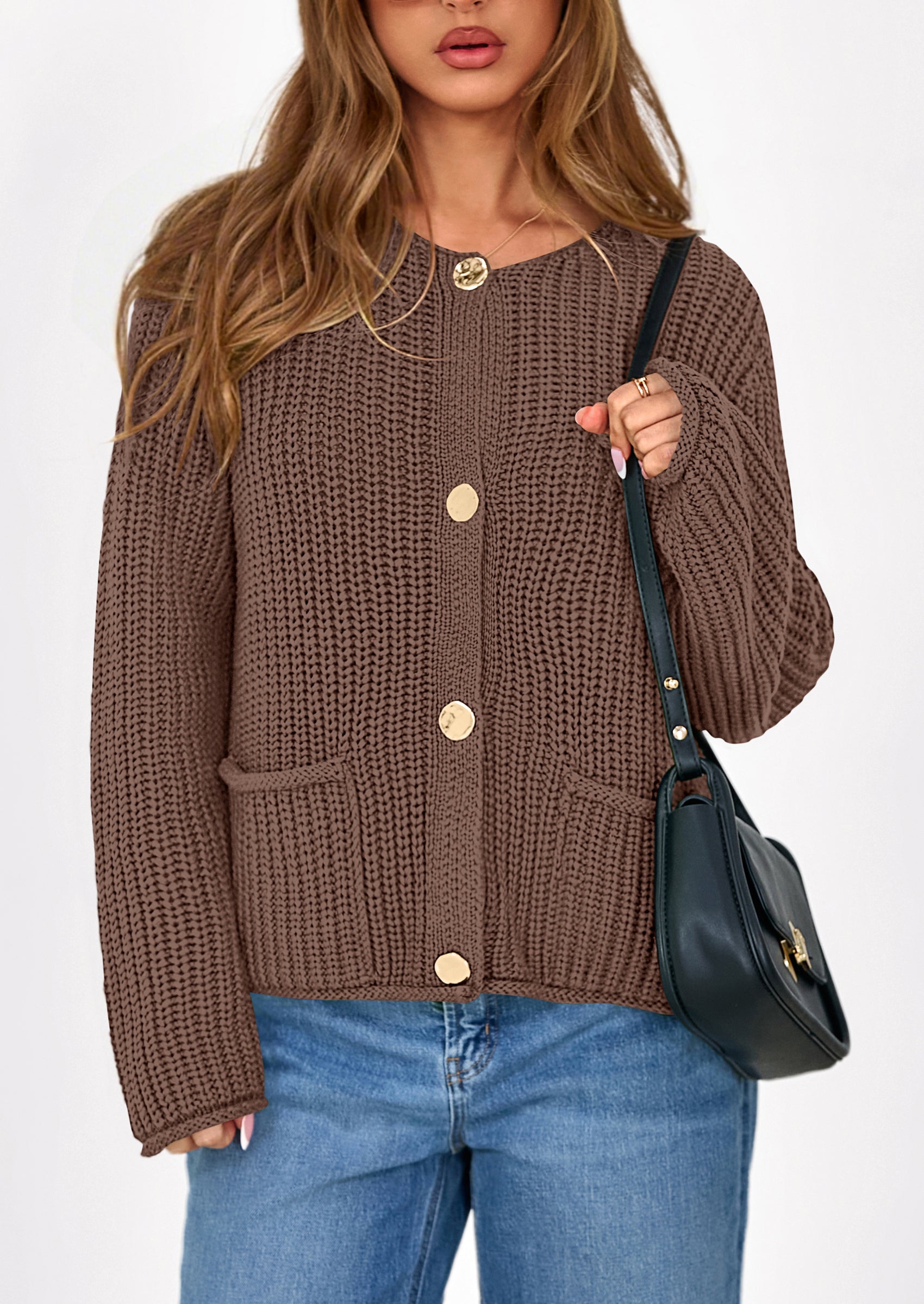 Cardigan Sweaters for Women Trendy Oversized Knit Chunky Button Cardigans Fall Winter Outfits with Pockets