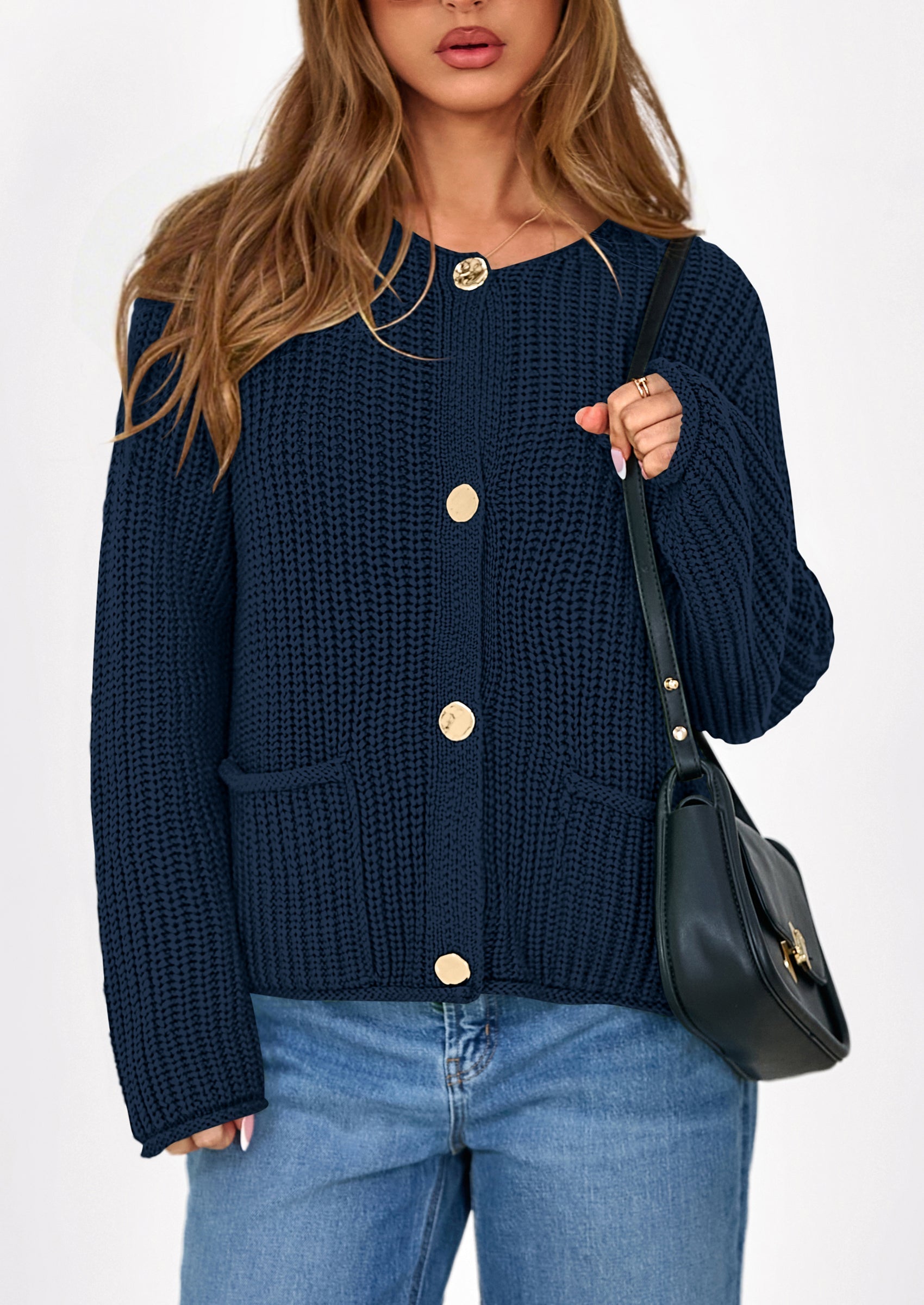 Cardigan Sweaters for Women Trendy Oversized Knit Chunky Button Cardigans Fall Winter Outfits with Pockets