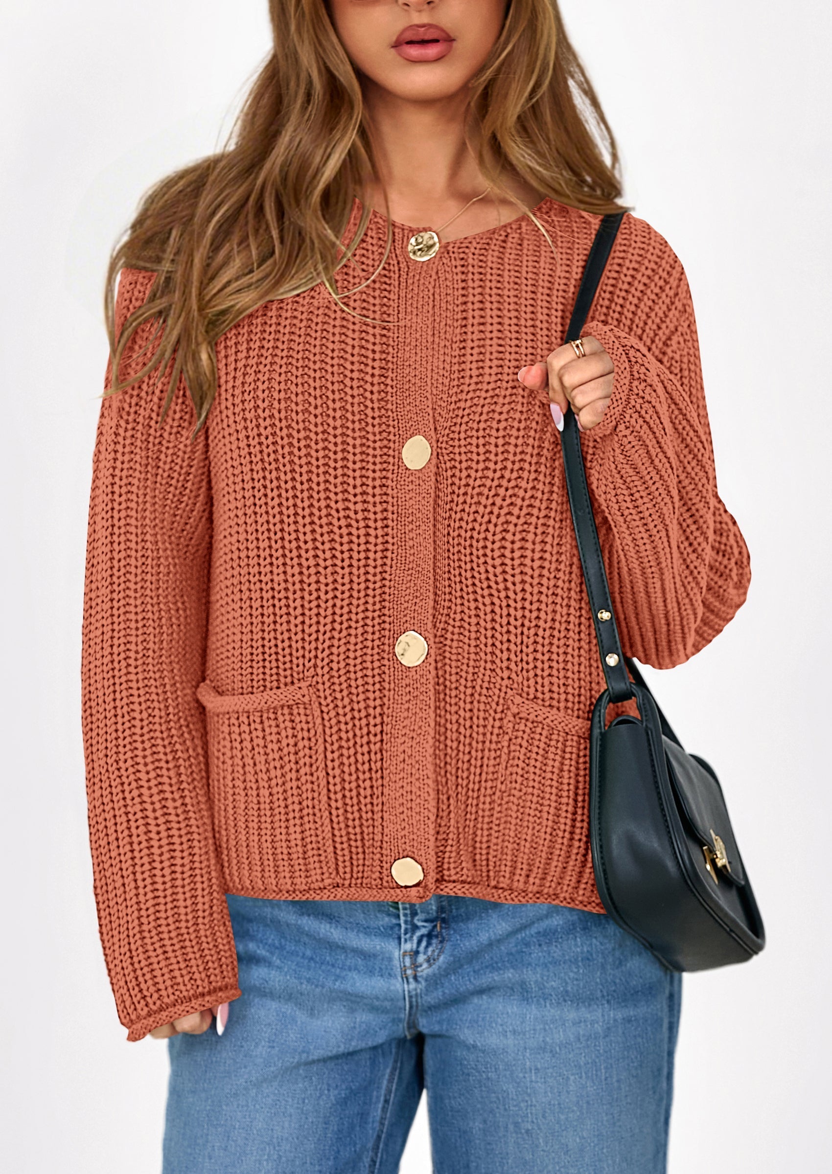 Cardigan Sweaters for Women Trendy Oversized Knit Chunky Button Cardigans Fall Winter Outfits with Pockets