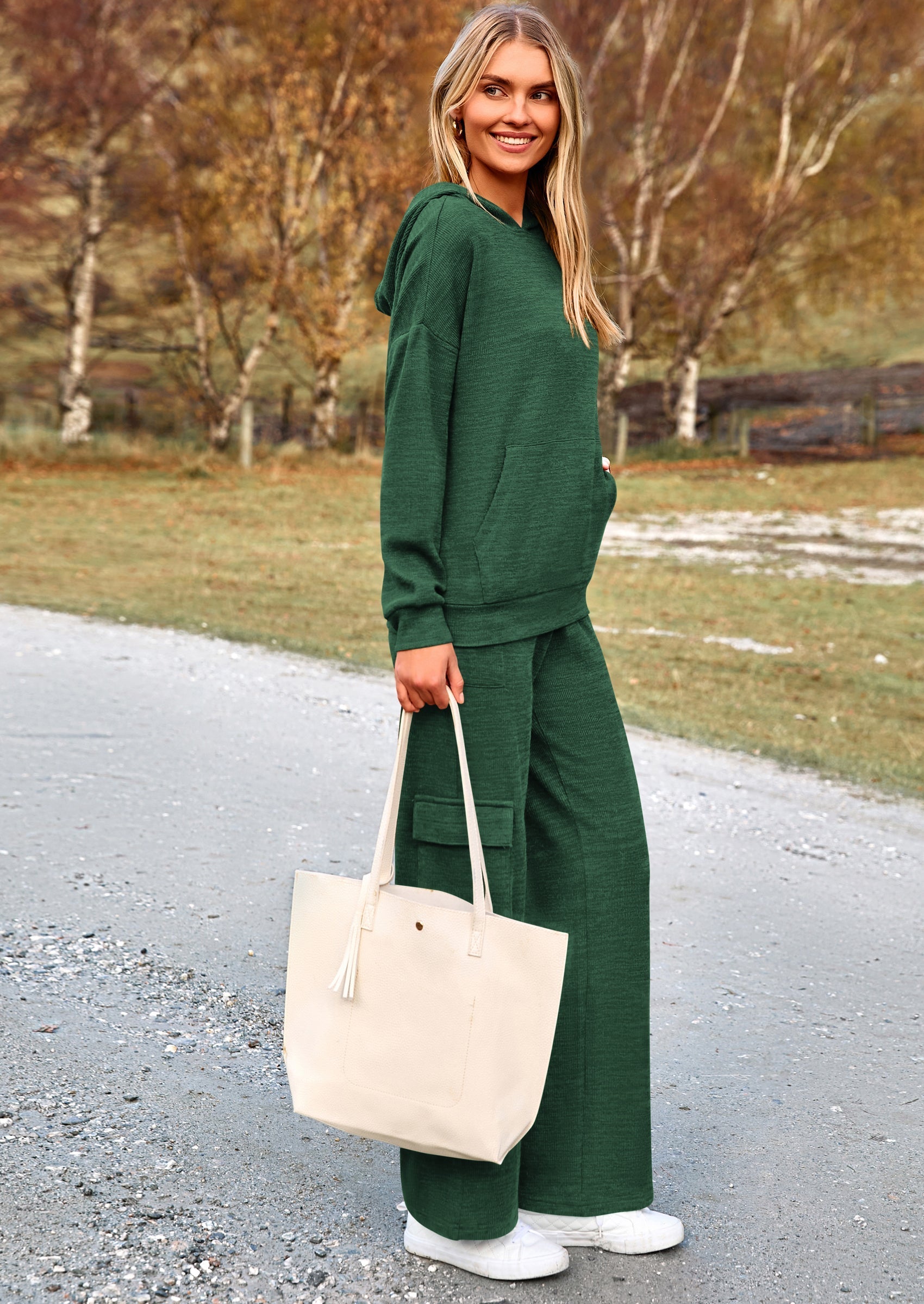 2 Piece Sets For Women Fall Sweatsuits Outfits Lounge Matching Hoodie Set Travel Track Suits Winter Clothes