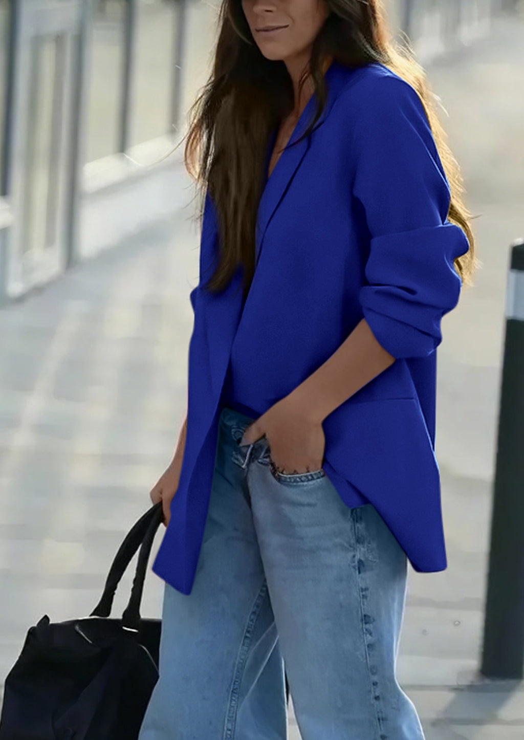 Fall Blazers for Women Business Casual Long Sleeve Lapel Pockets Dressy Suit Jackets Work Office Clothes