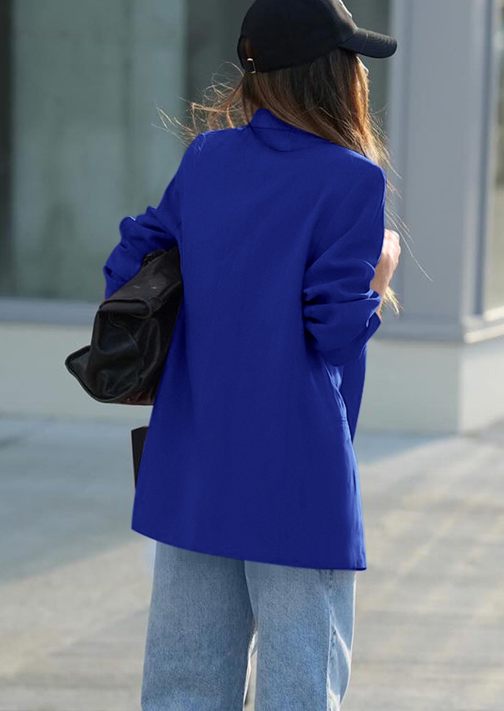 Fall Blazers for Women Business Casual Long Sleeve Lapel Pockets Dressy Suit Jackets Work Office Clothes