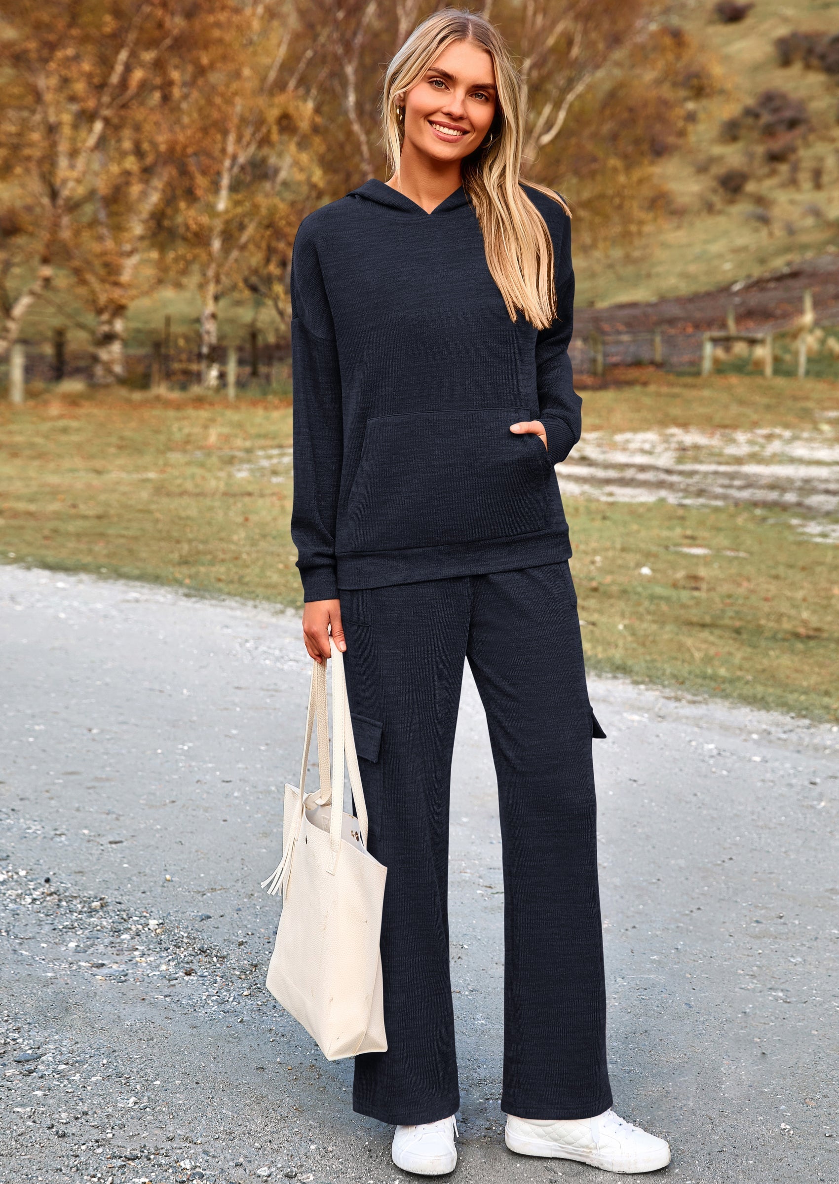 2 Piece Sets For Women Fall Sweatsuits Outfits Lounge Matching Hoodie Set Travel Track Suits Winter Clothes