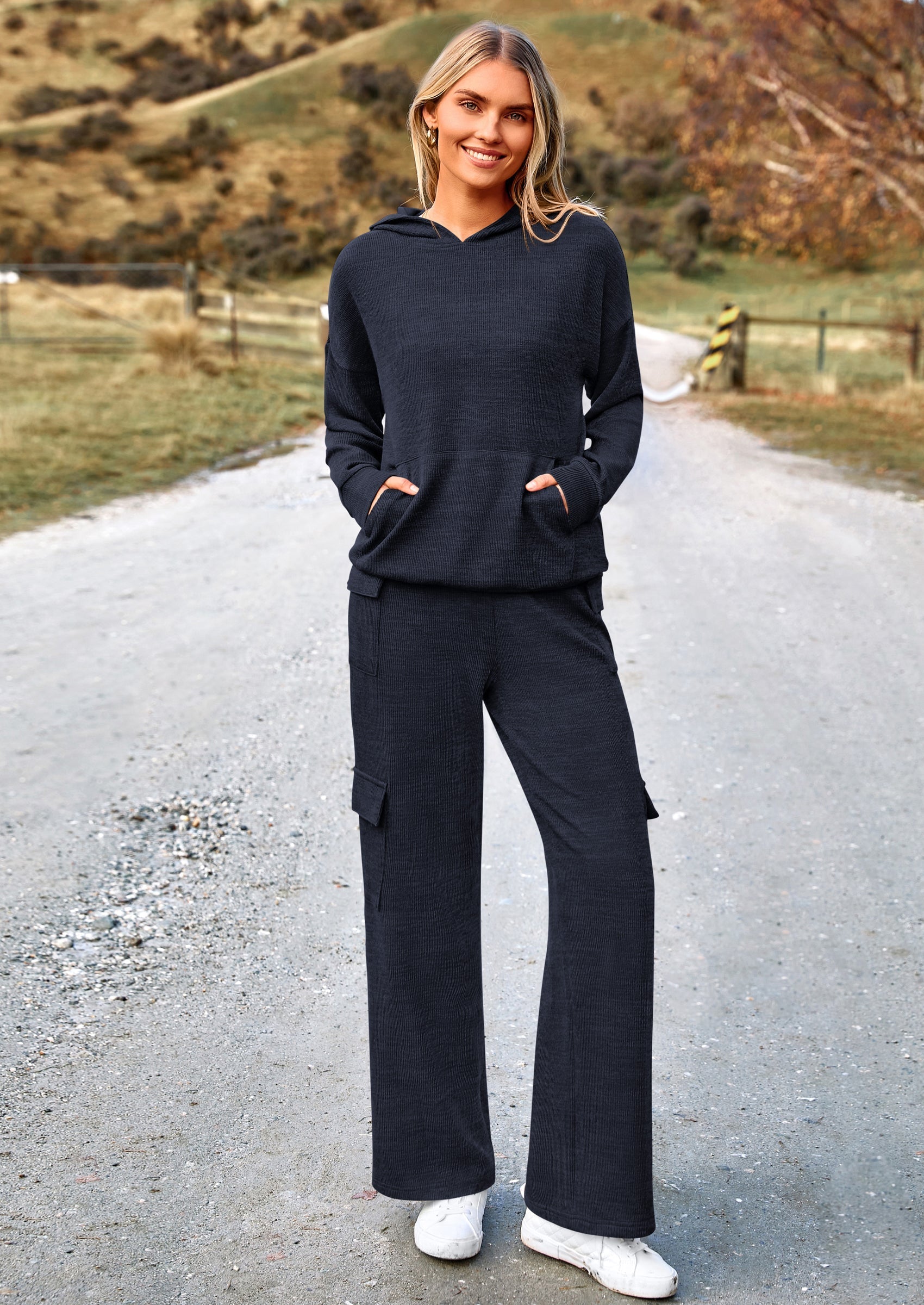 2 Piece Sets For Women Fall Sweatsuits Outfits Lounge Matching Hoodie Set Travel Track Suits Winter Clothes