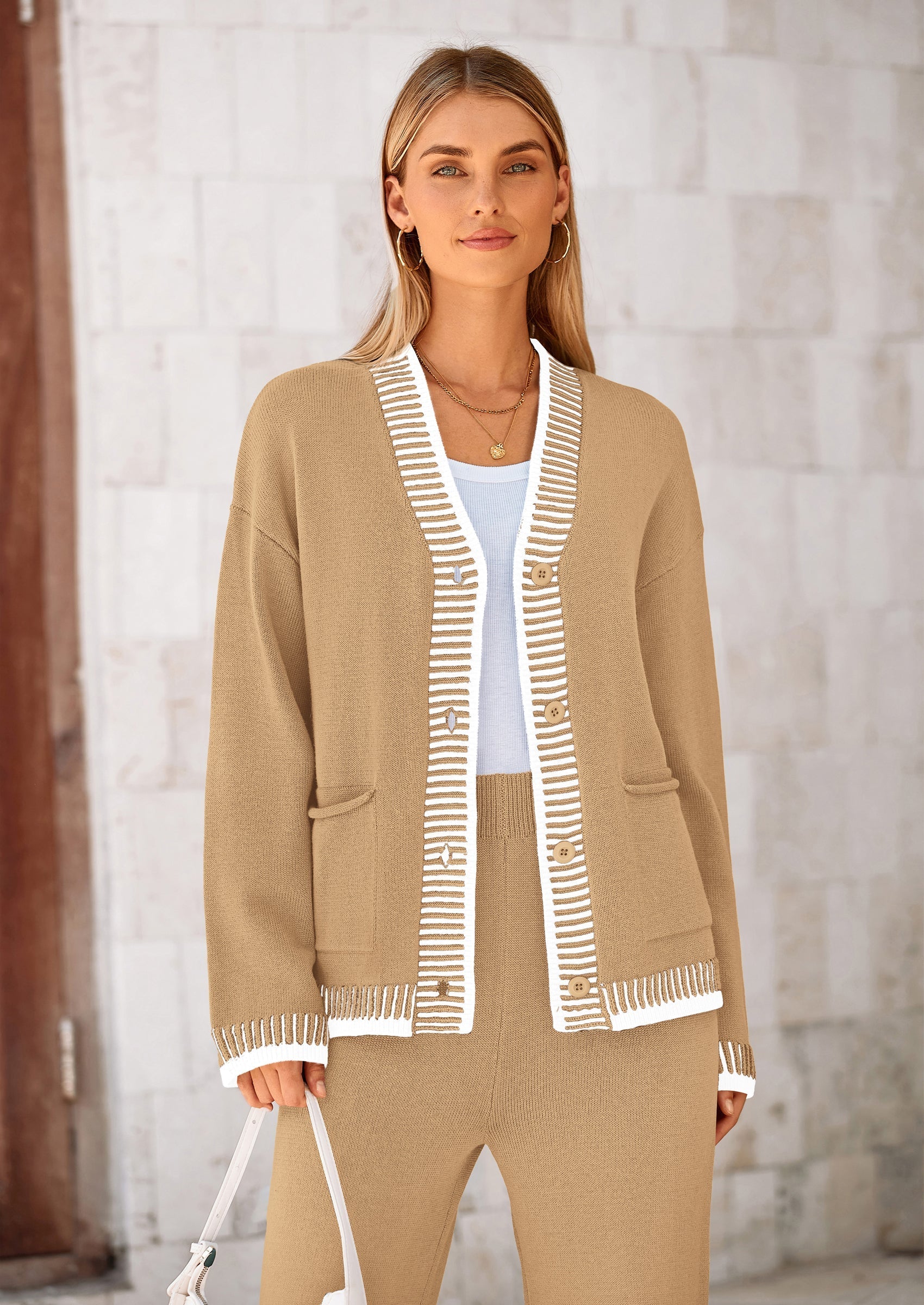 Lounge Sets for Women Fall Loungewear 2 Piece Outfits Cardigan Sweaters Track Suit Matching Winter Clothing