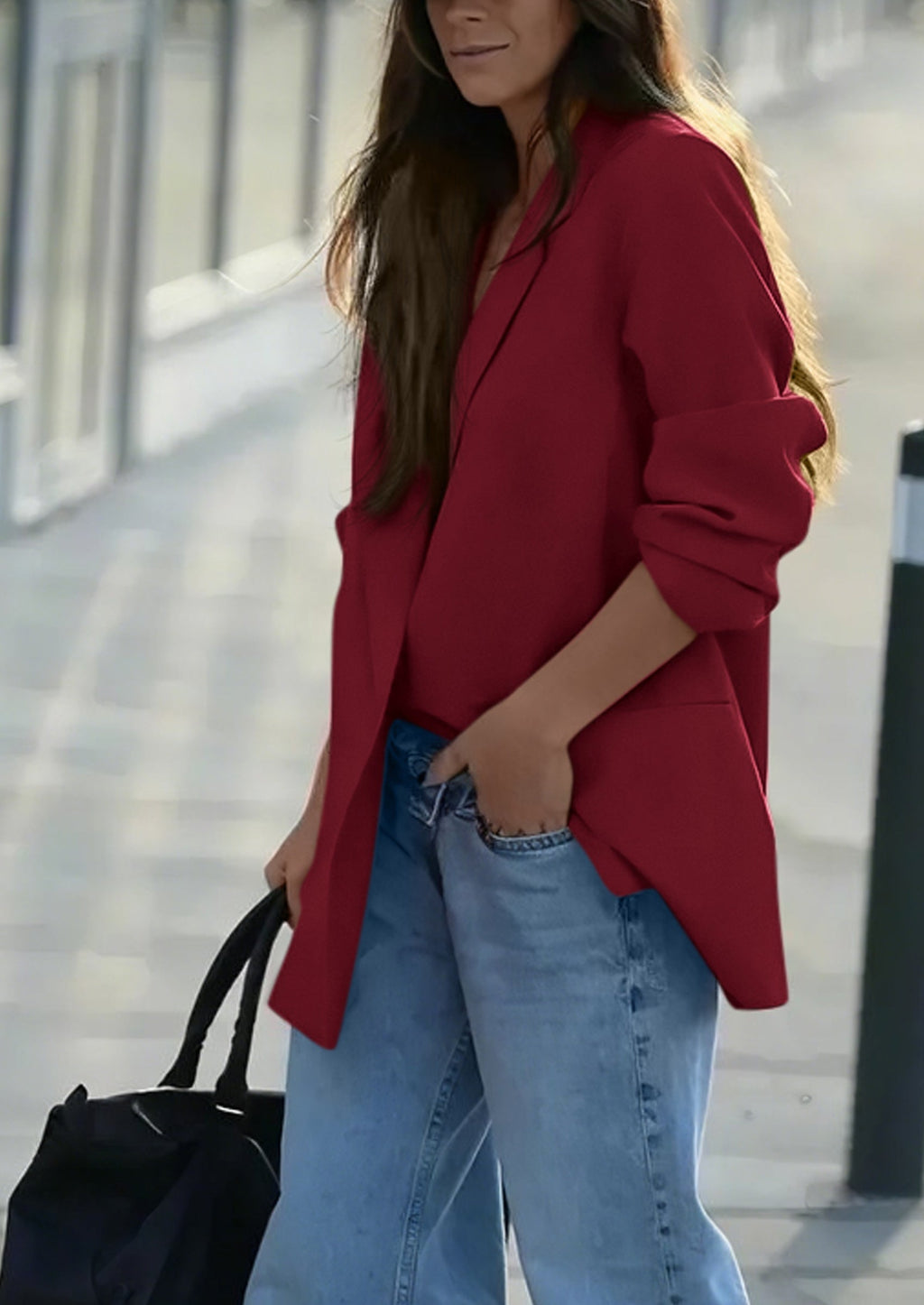 Fall Blazers for Women Business Casual Long Sleeve Lapel Pockets Dressy Suit Jackets Work Office Clothes