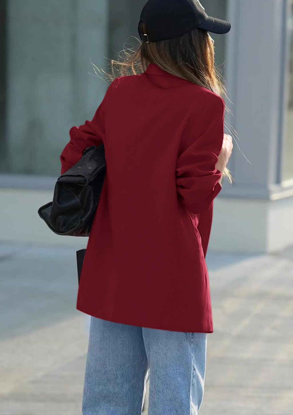 Fall Blazers for Women Business Casual Long Sleeve Lapel Pockets Dressy Suit Jackets Work Office Clothes