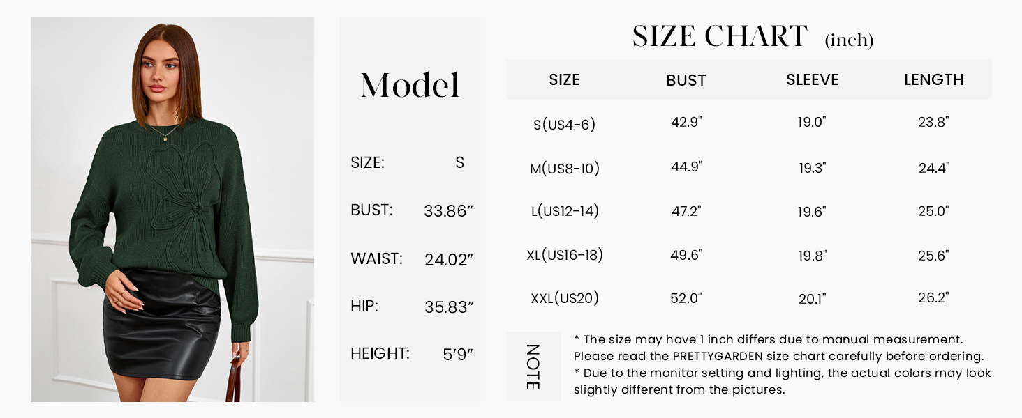 Womens Sweaters Fall Fashion Long Sleeve Crewneck Floral Knit Pullover Sweater Tops Winter Clothes