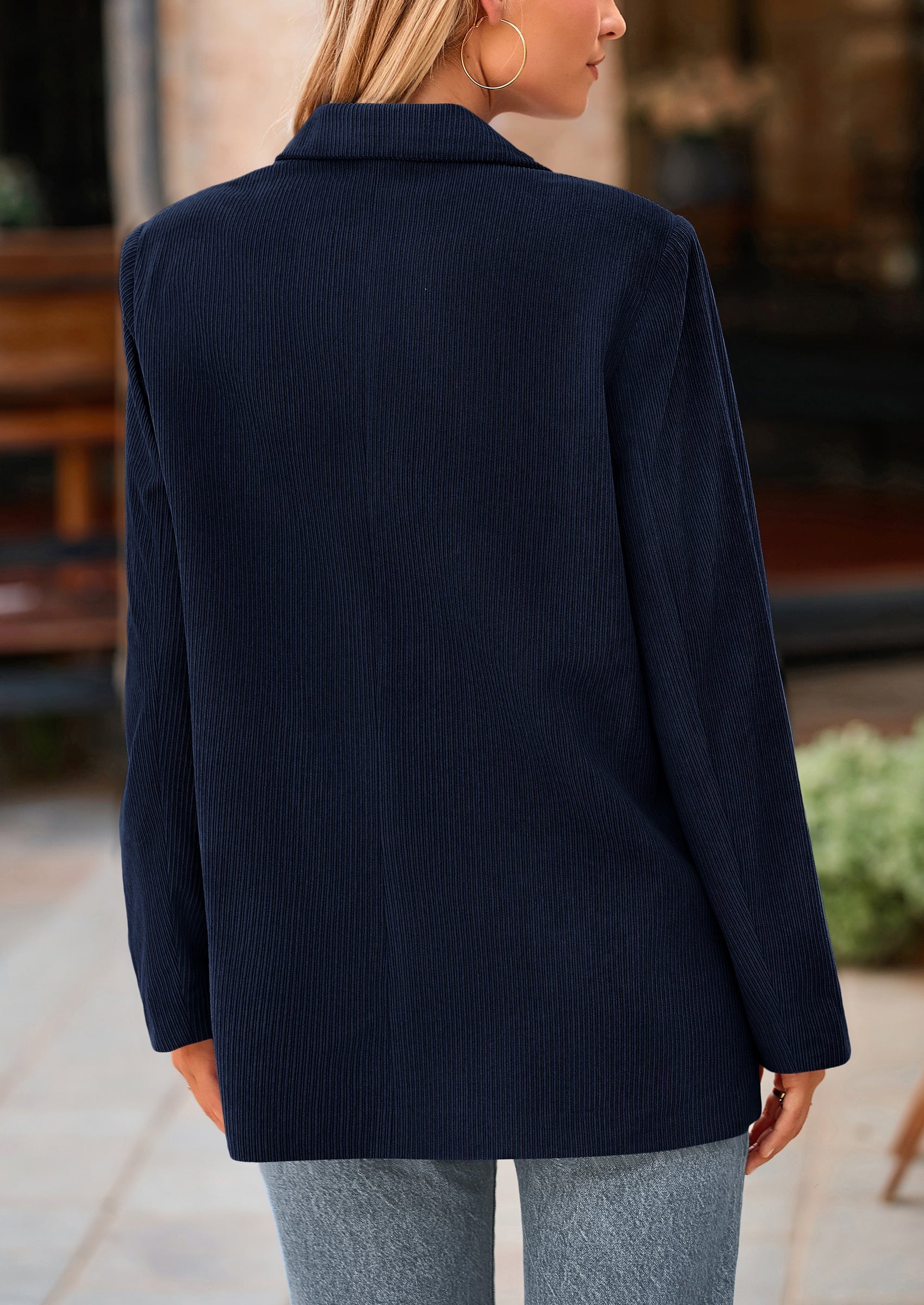 Women's Winter Corduroy Blazers Jackets Dressy Casual Ribbed Long Sleeve Lapel Fashion Work Business Outerwear