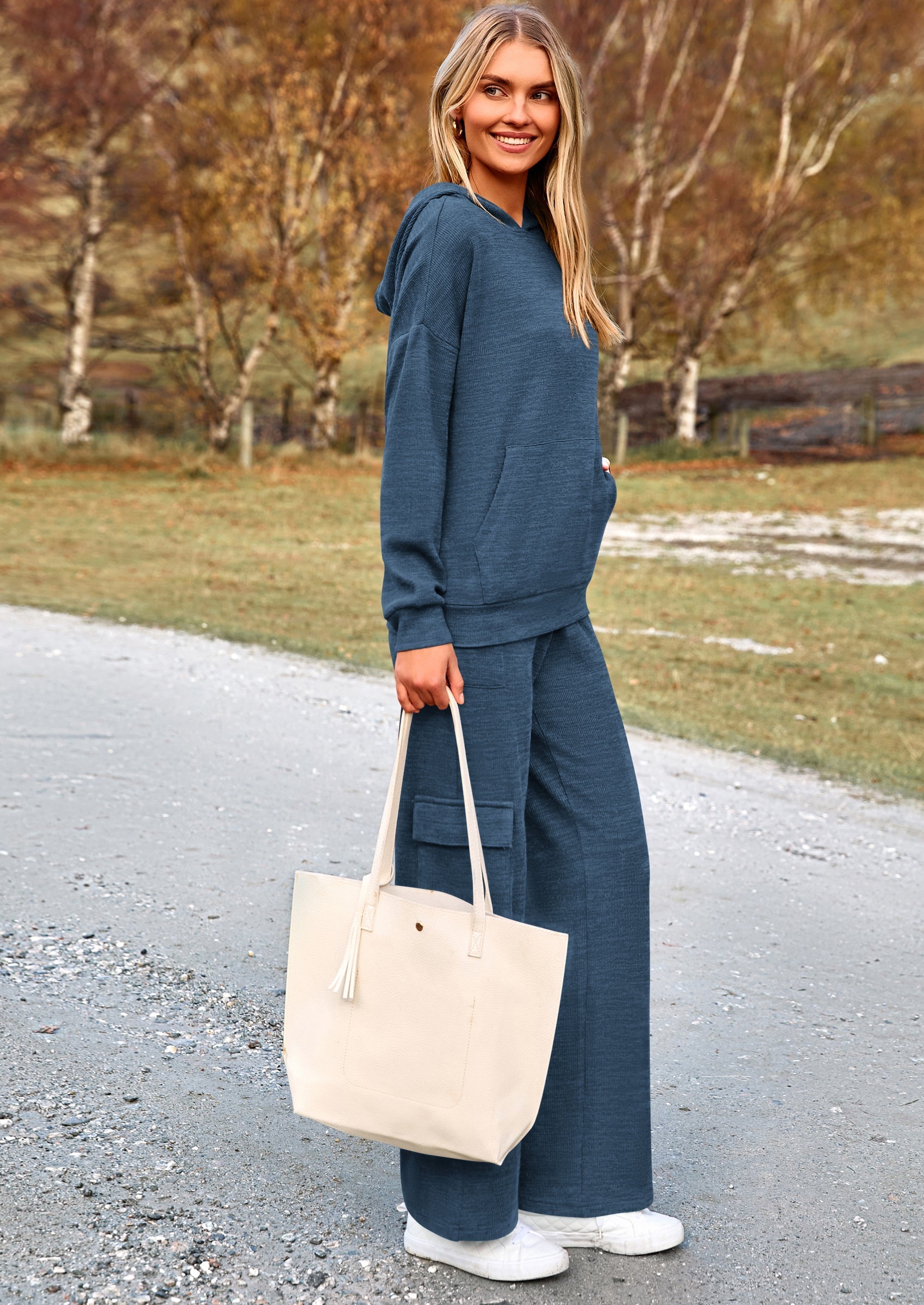 2 Piece Sets For Women Fall Sweatsuits Outfits Lounge Matching Hoodie Set Travel Track Suits Winter Clothes