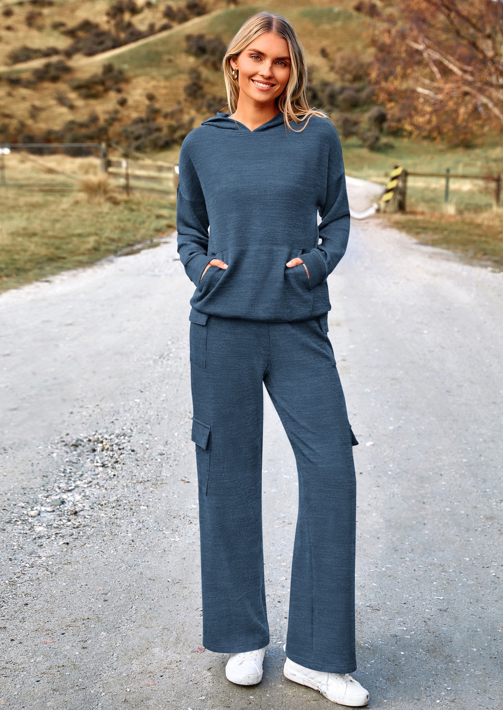 2 Piece Sets For Women Fall Sweatsuits Outfits Lounge Matching Hoodie Set Travel Track Suits Winter Clothes