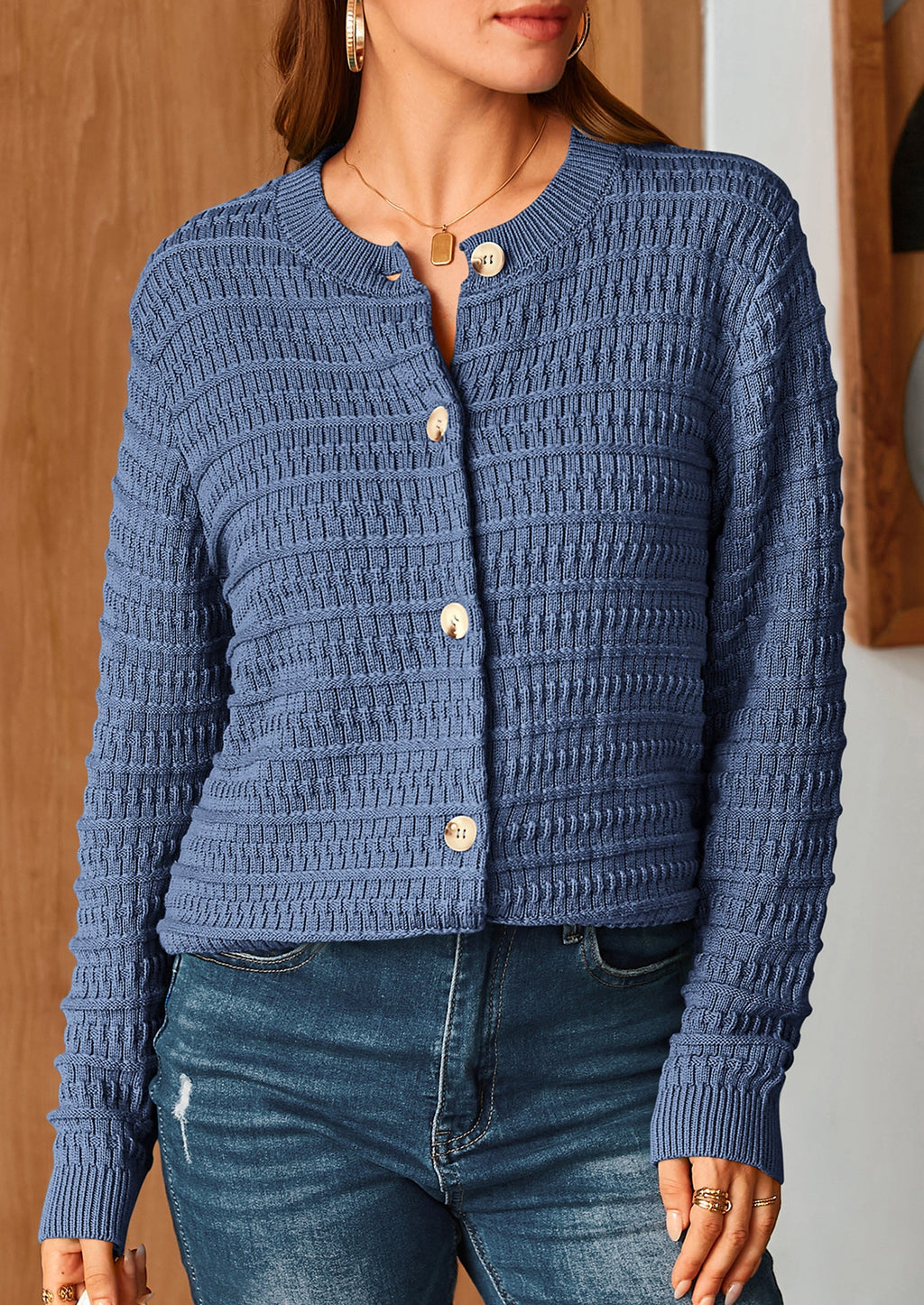 Women's Knit Cardigan Sweaters Casual Long Sleeve Open Front Button Down Trendy Jackets Outerwear