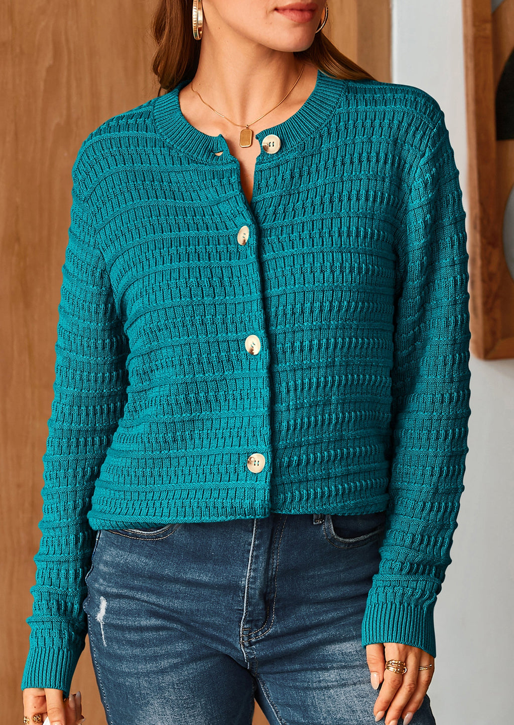 Women's Knit Cardigan Sweaters Casual Long Sleeve Open Front Button Down Trendy Jackets Outerwear