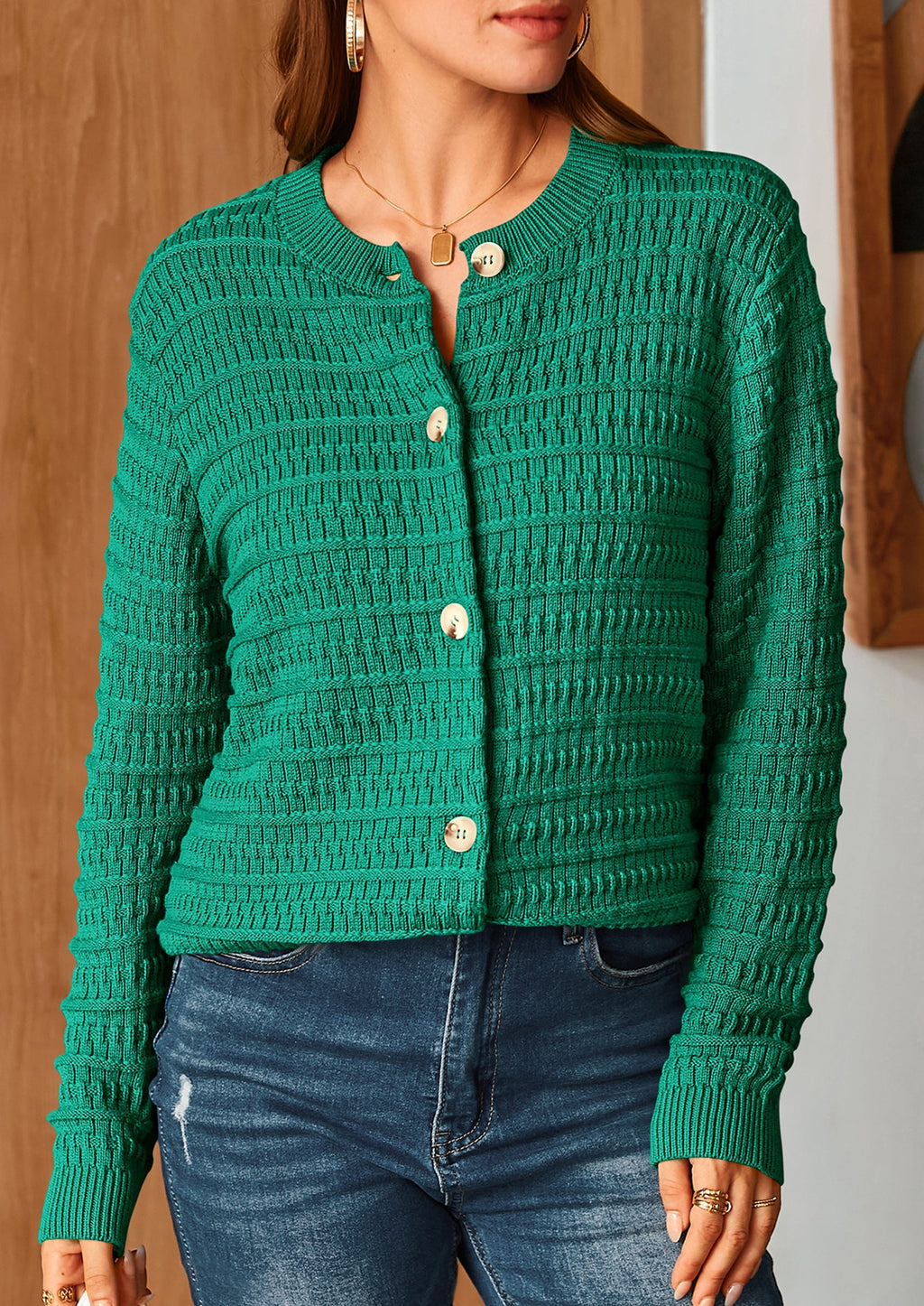 Women's Knit Cardigan Sweaters Casual Long Sleeve Open Front Button Down Trendy Jackets Outerwear