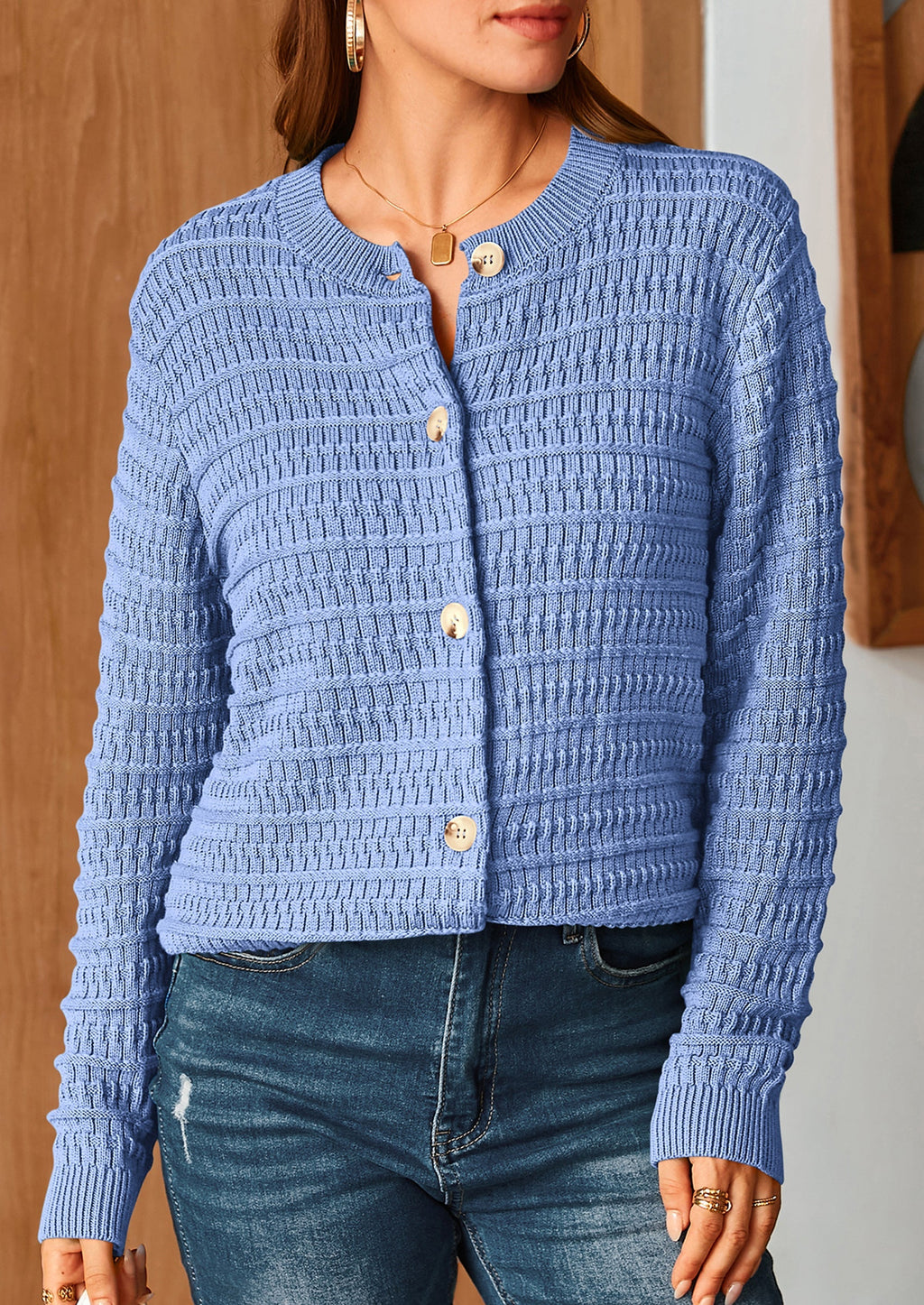 Women's Knit Cardigan Sweaters Casual Long Sleeve Open Front Button Down Trendy Jackets Outerwear