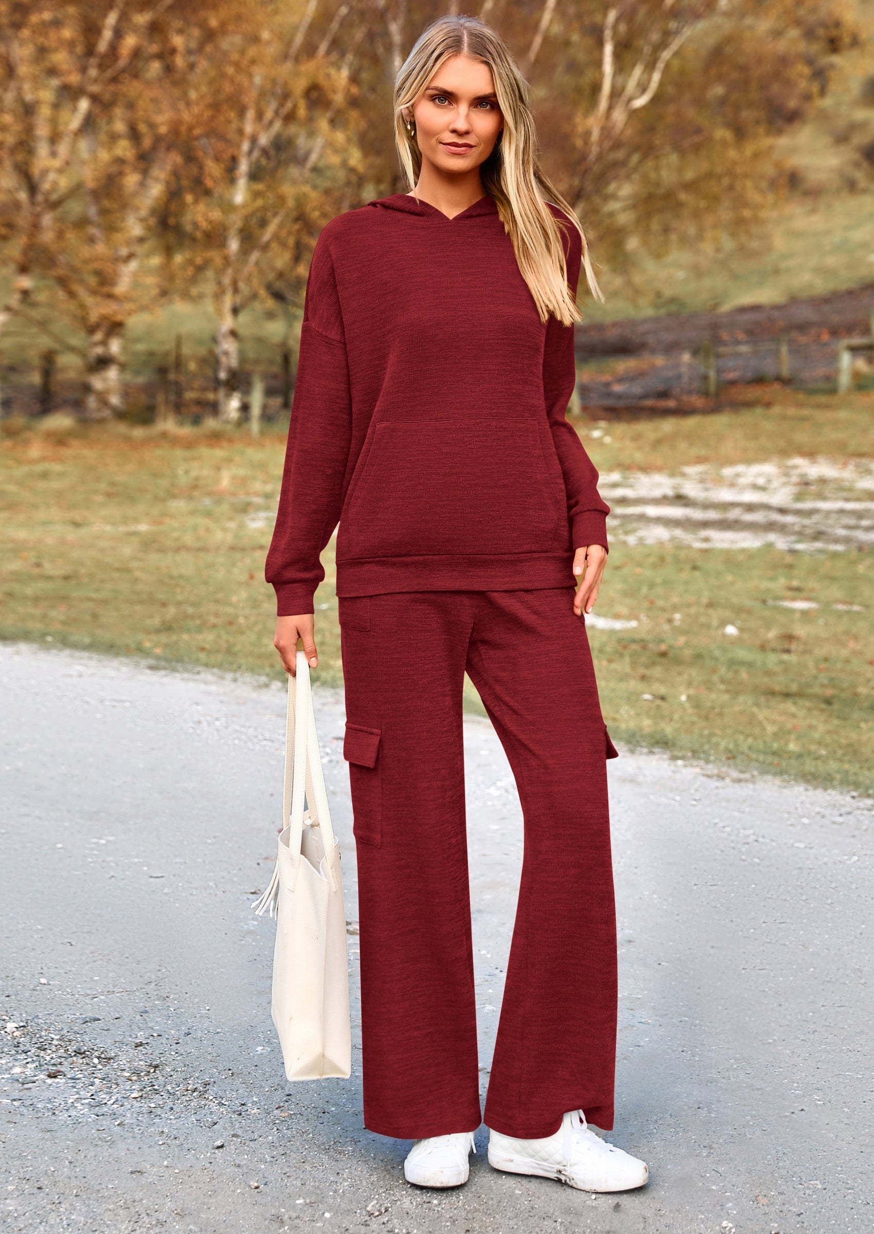 2 Piece Sets For Women Fall Sweatsuits Outfits Lounge Matching Hoodie Set Travel Track Suits Winter Clothes