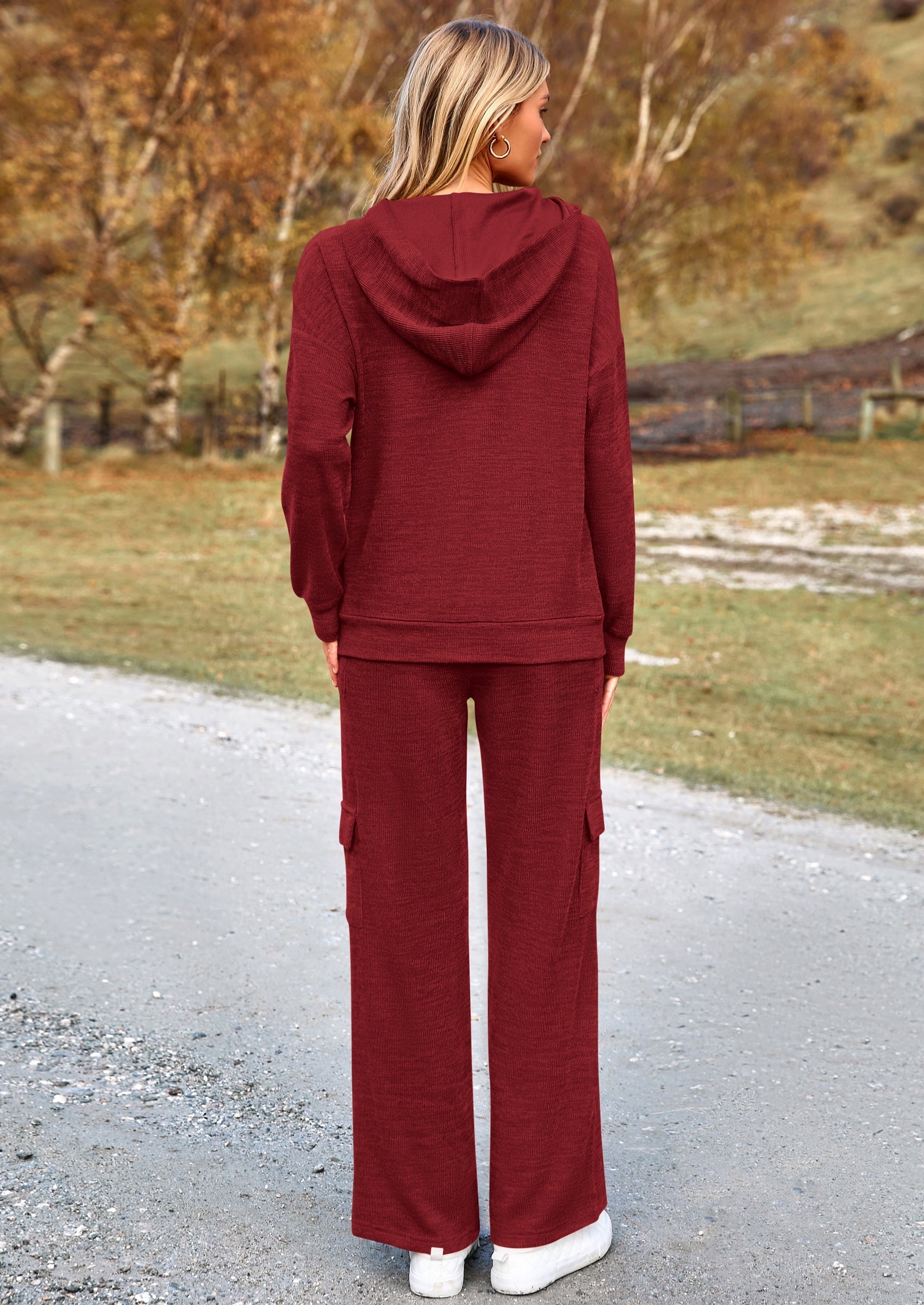 2 Piece Sets For Women Fall Sweatsuits Outfits Lounge Matching Hoodie Set Travel Track Suits Winter Clothes