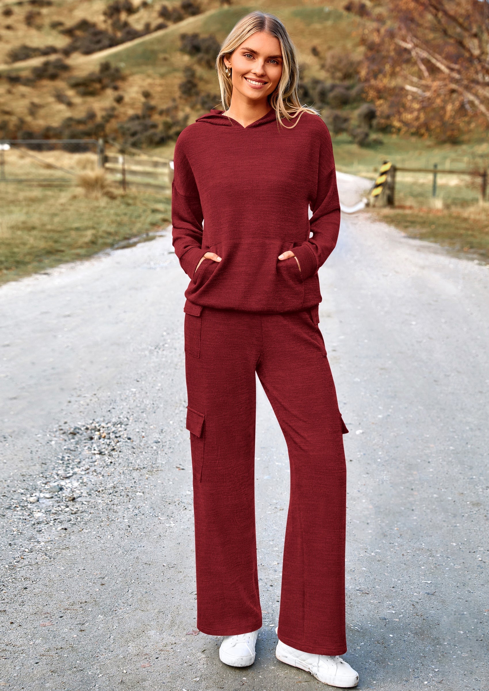 2 Piece Sets For Women Fall Sweatsuits Outfits Lounge Matching Hoodie Set Travel Track Suits Winter Clothes