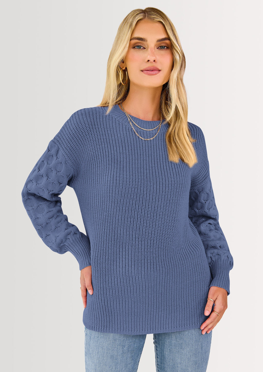 Women's Fall Pullover Sweater Casual Long Sleeve Loose Chunky Knit Tops Blouse Winter Fashion Clothing