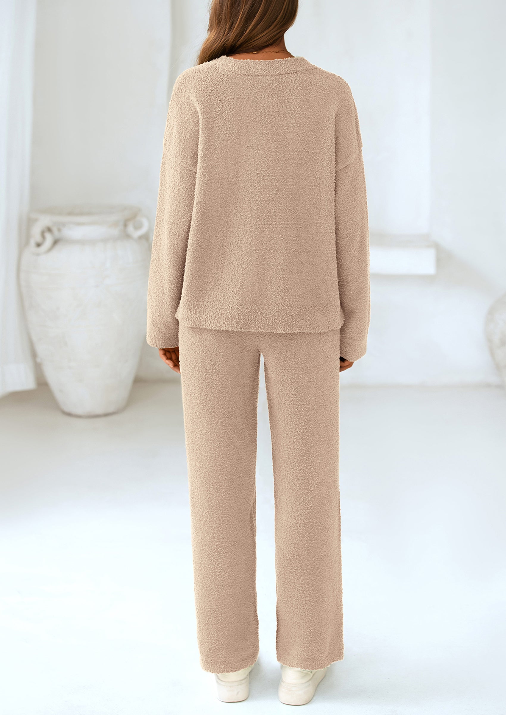 Lounge Sets for Women Two Piece Sweaters Pajama Set Fall Fashion Loungewear Outfits Matching Winter Clothes