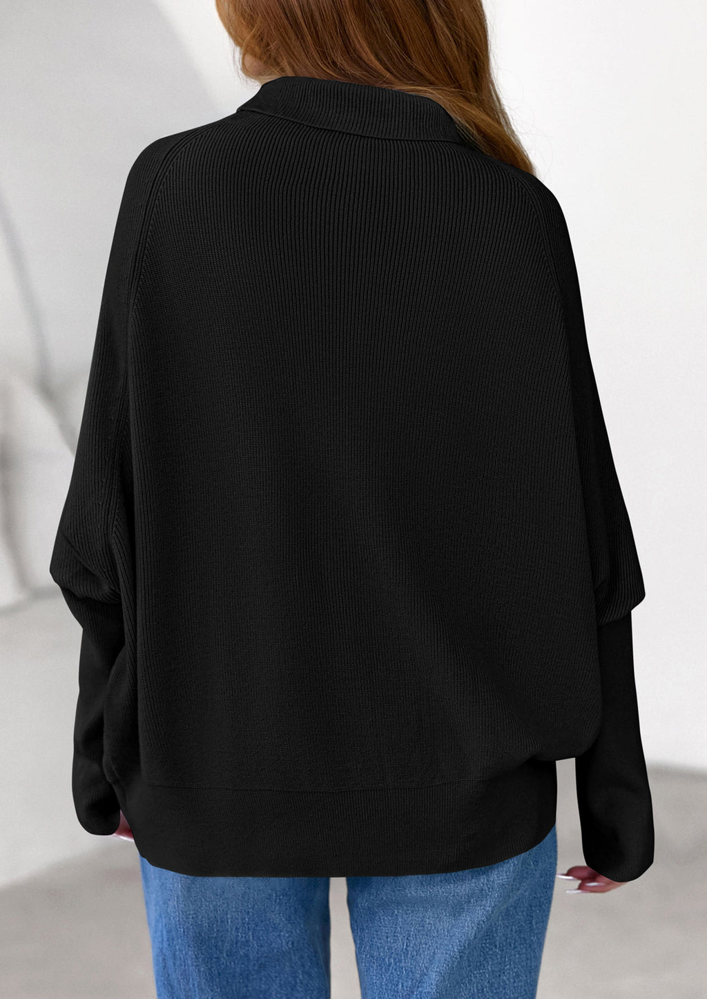 Womens Sweaters Fall Fashion Casual Loose Turtleneck Batwing Long Sleeve Knit Sweater Pullover Tops