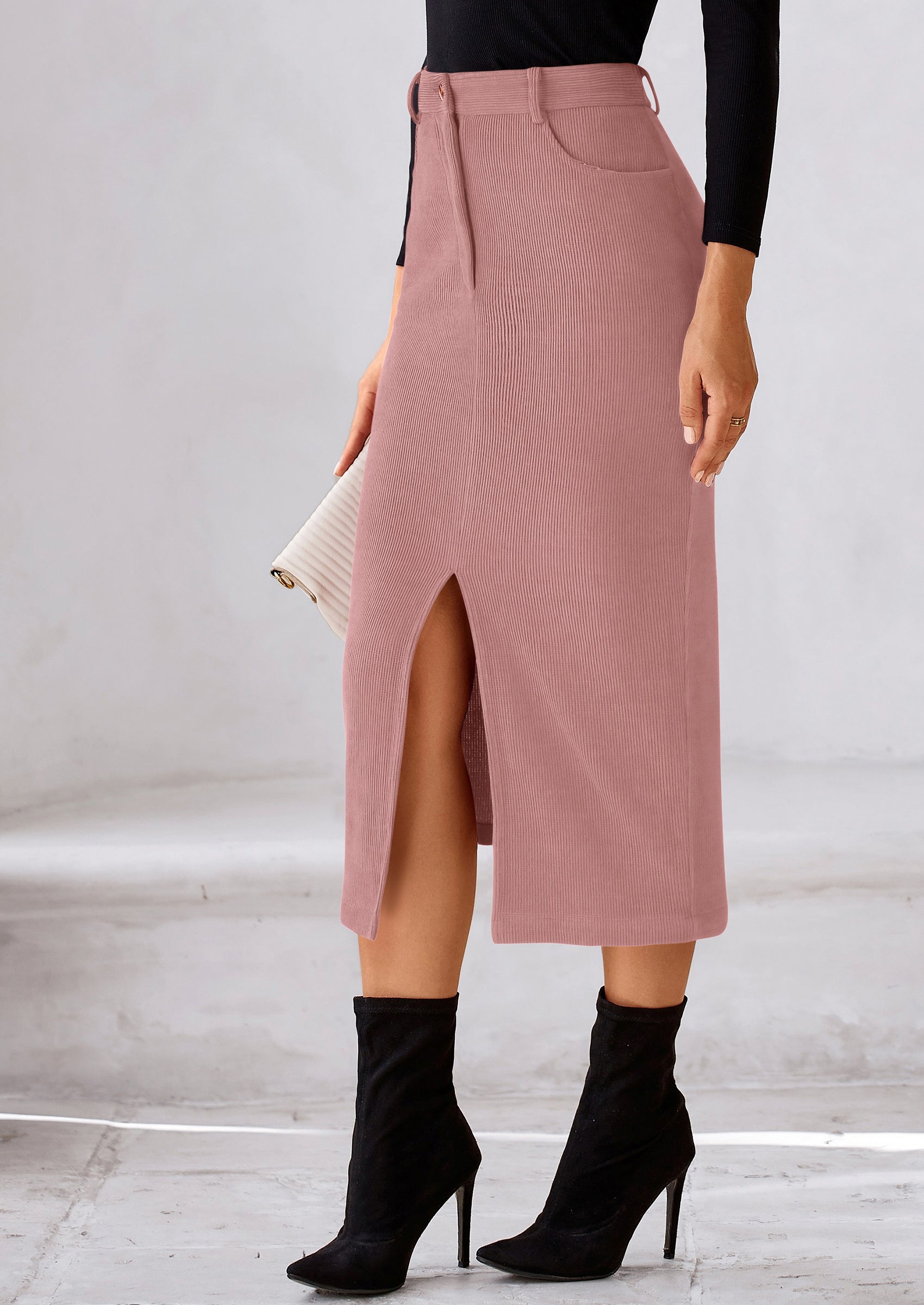 Corduroy Skirt Women Fall Fashion High Waisted Pencil Midi Skirts Business Casual Work Office Winter Outfit