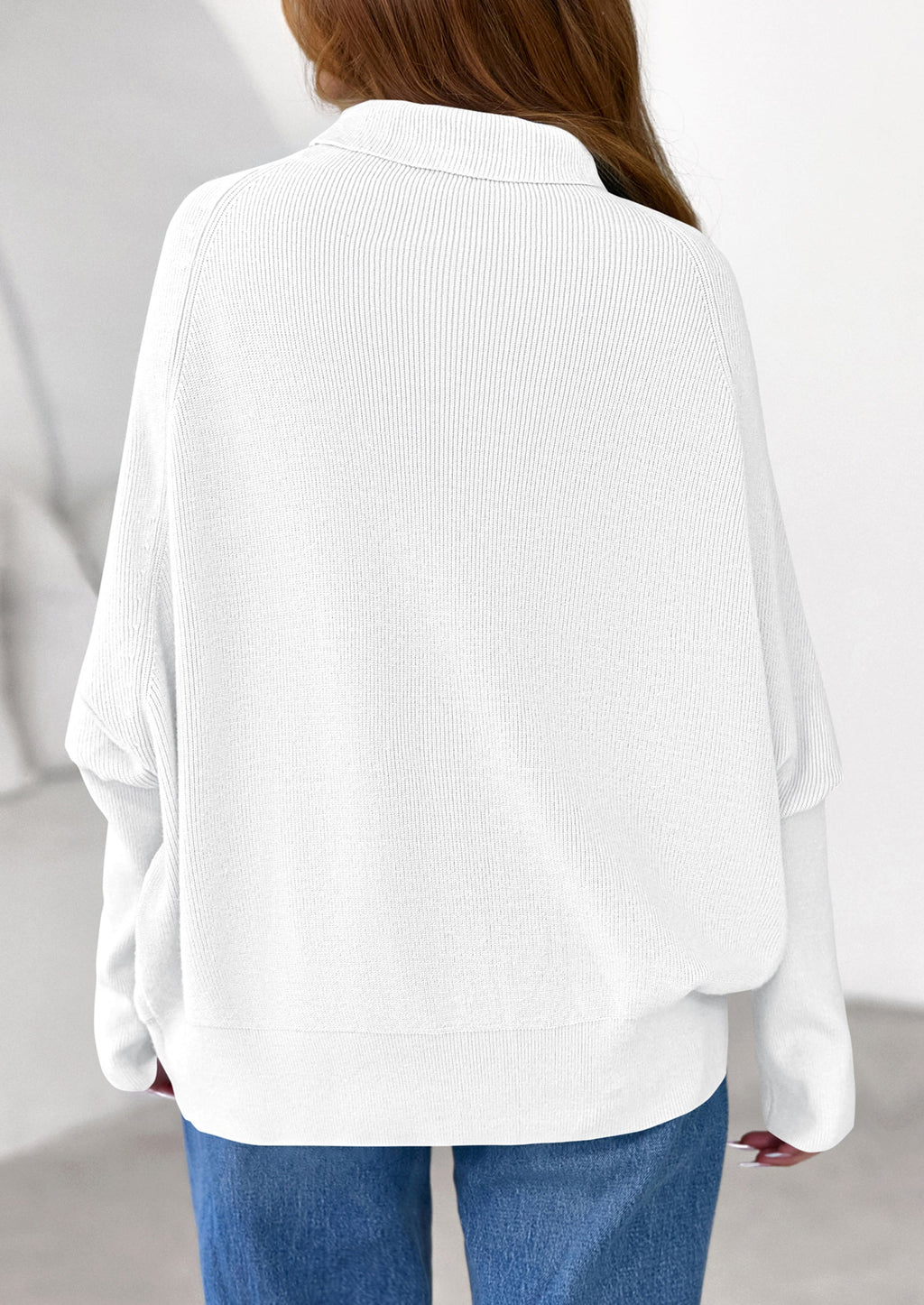 Womens Sweaters Fall Fashion Casual Loose Turtleneck Batwing Long Sleeve Knit Sweater Pullover Tops