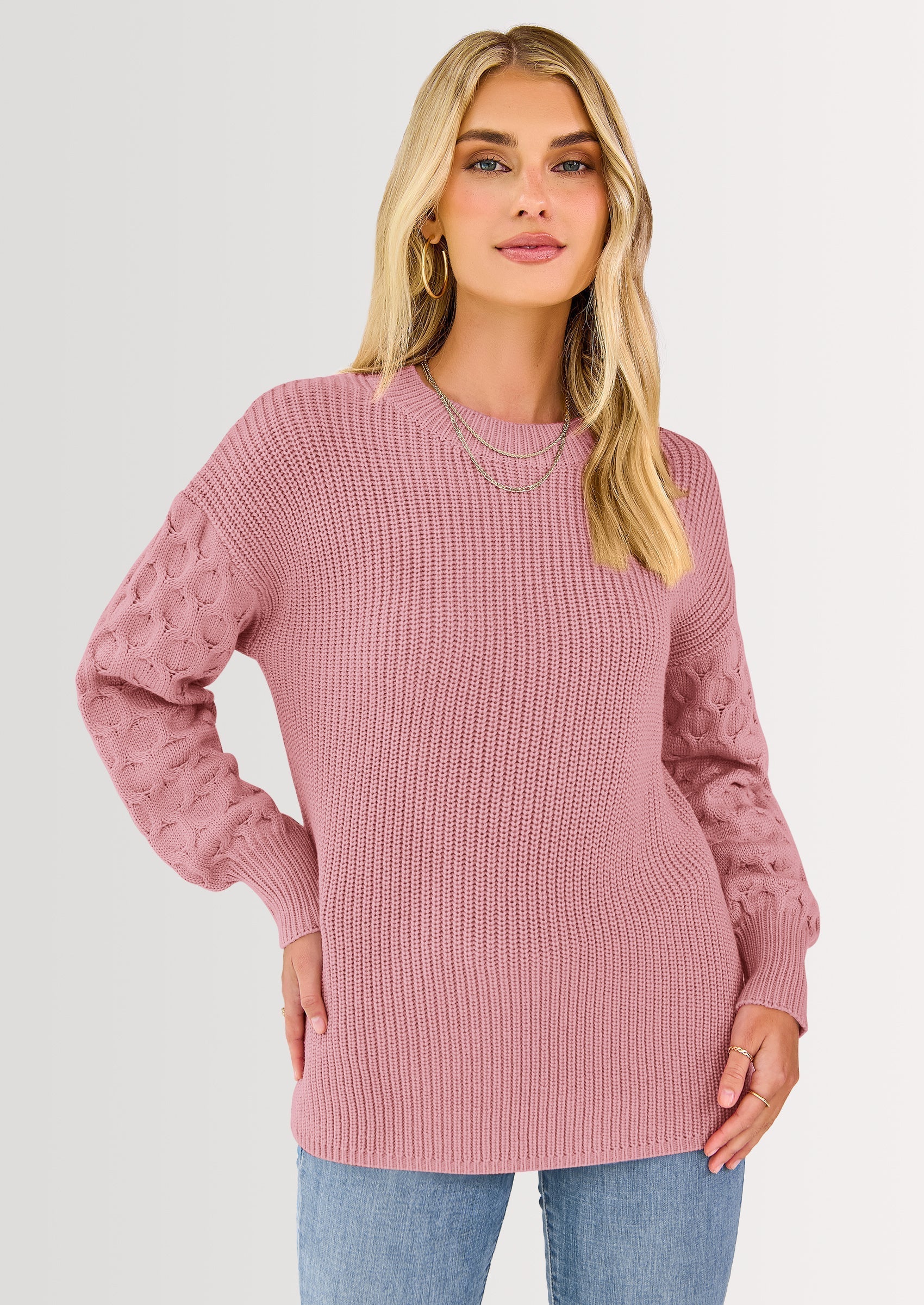 Women's Fall Pullover Sweater Casual Long Sleeve Loose Chunky Knit Tops Blouse Winter Fashion Clothing