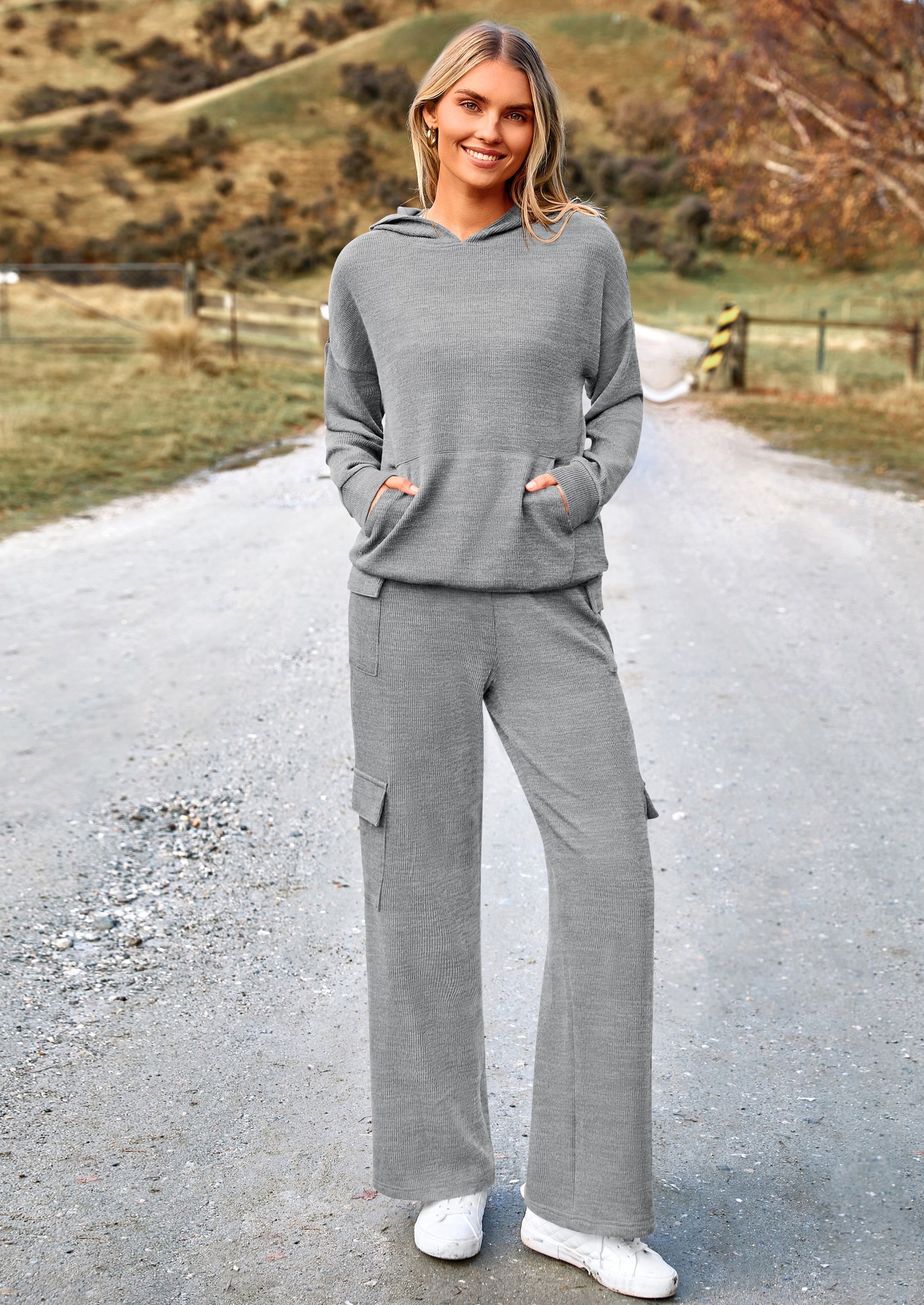 2 Piece Sets For Women Fall Sweatsuits Outfits Lounge Matching Hoodie Set Travel Track Suits Winter Clothes