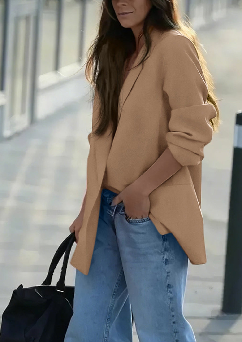 Fall Blazers for Women Business Casual Long Sleeve Lapel Pockets Dressy Suit Jackets Work Office Clothes