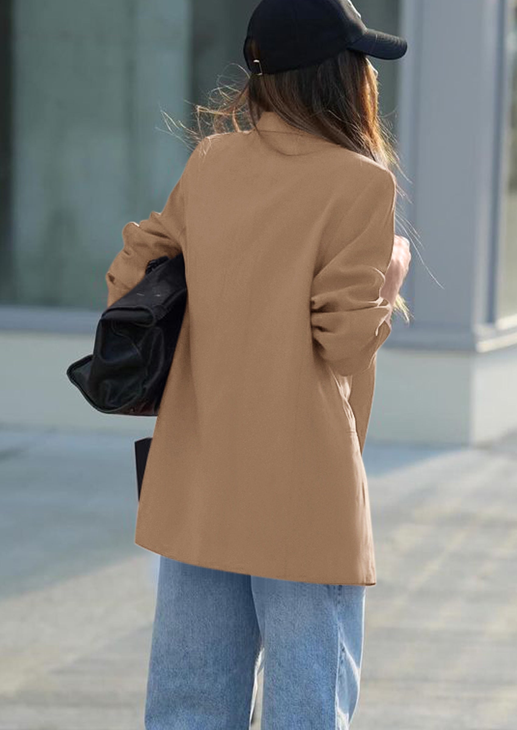 Fall Blazers for Women Business Casual Long Sleeve Lapel Pockets Dressy Suit Jackets Work Office Clothes