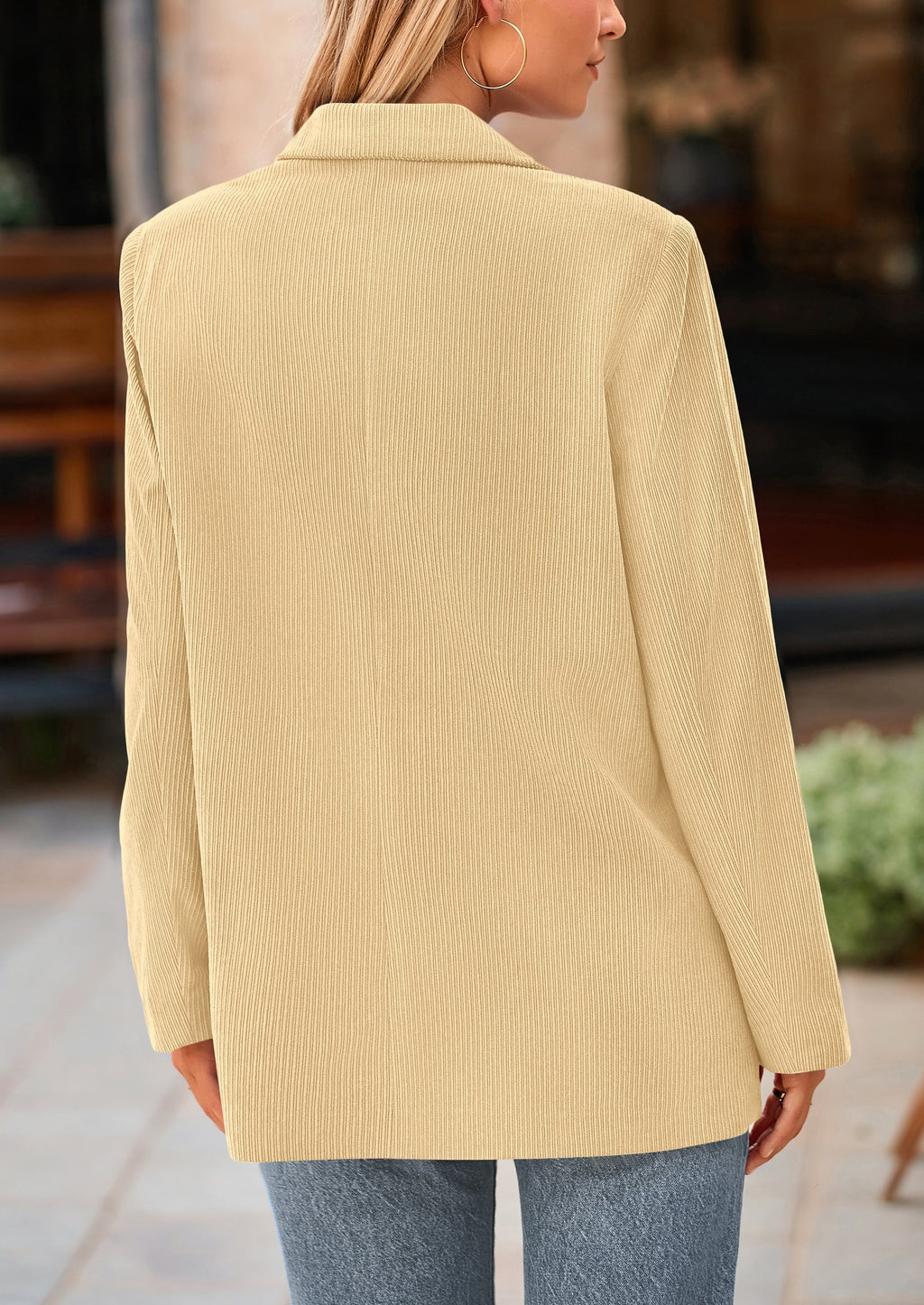 Women's Winter Corduroy Blazers Jackets Dressy Casual Ribbed Long Sleeve Lapel Fashion Work Business Outerwear