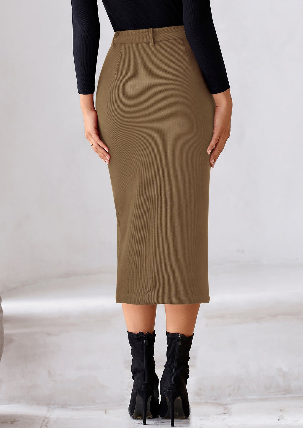 Corduroy Skirt Women Fall Fashion High Waisted Pencil Midi Skirts Business Casual Work Office Winter Outfit