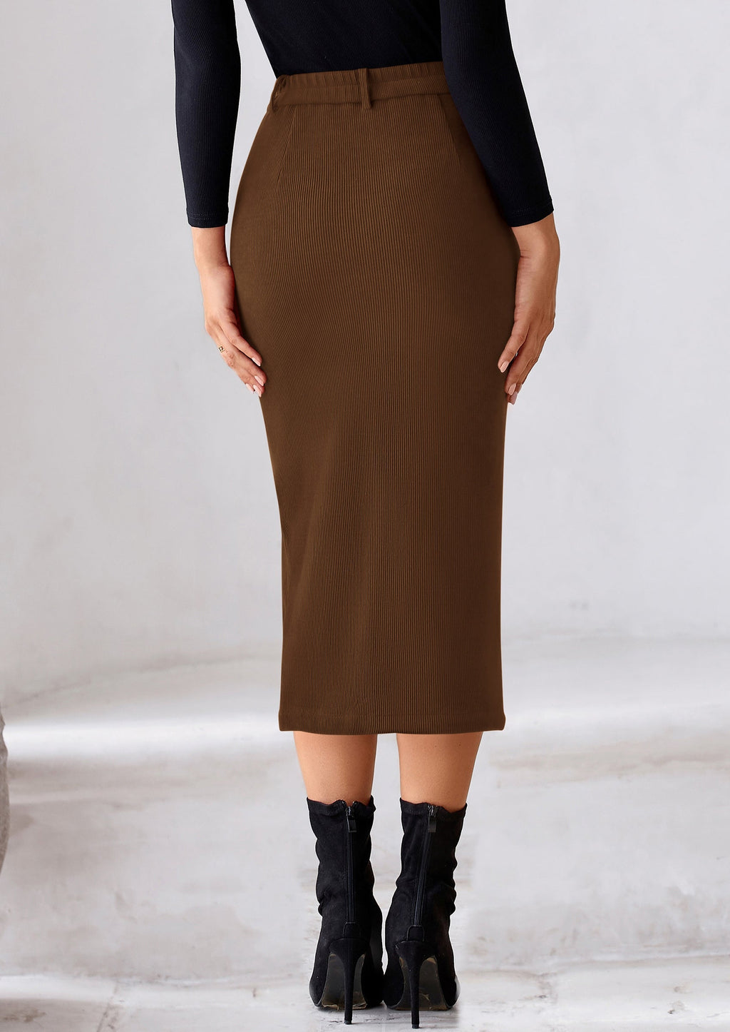 Corduroy Skirt Women Fall Fashion High Waisted Pencil Midi Skirts Business Casual Work Office Winter Outfit