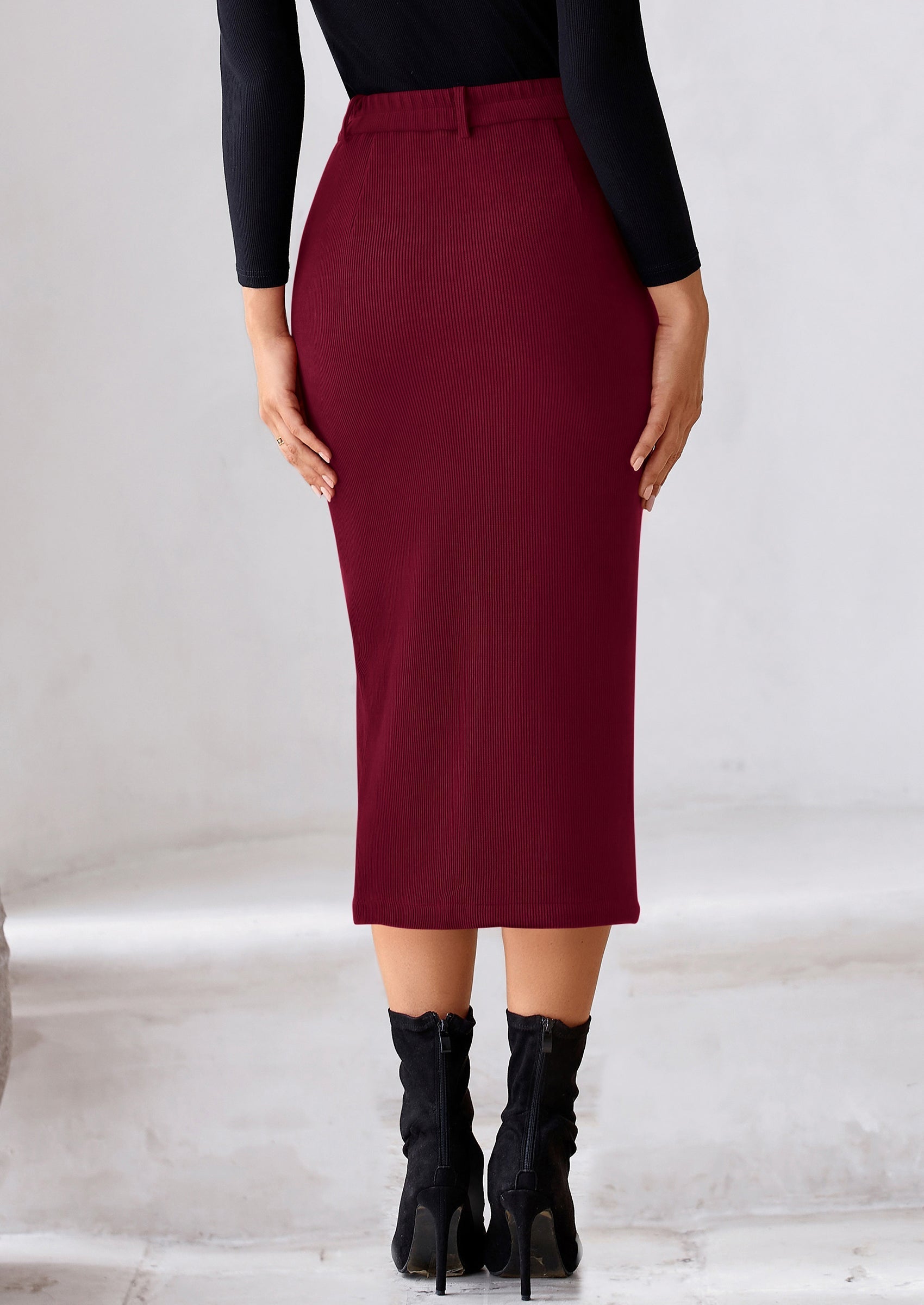 Corduroy Skirt Women Fall Fashion High Waisted Pencil Midi Skirts Business Casual Work Office Winter Outfit