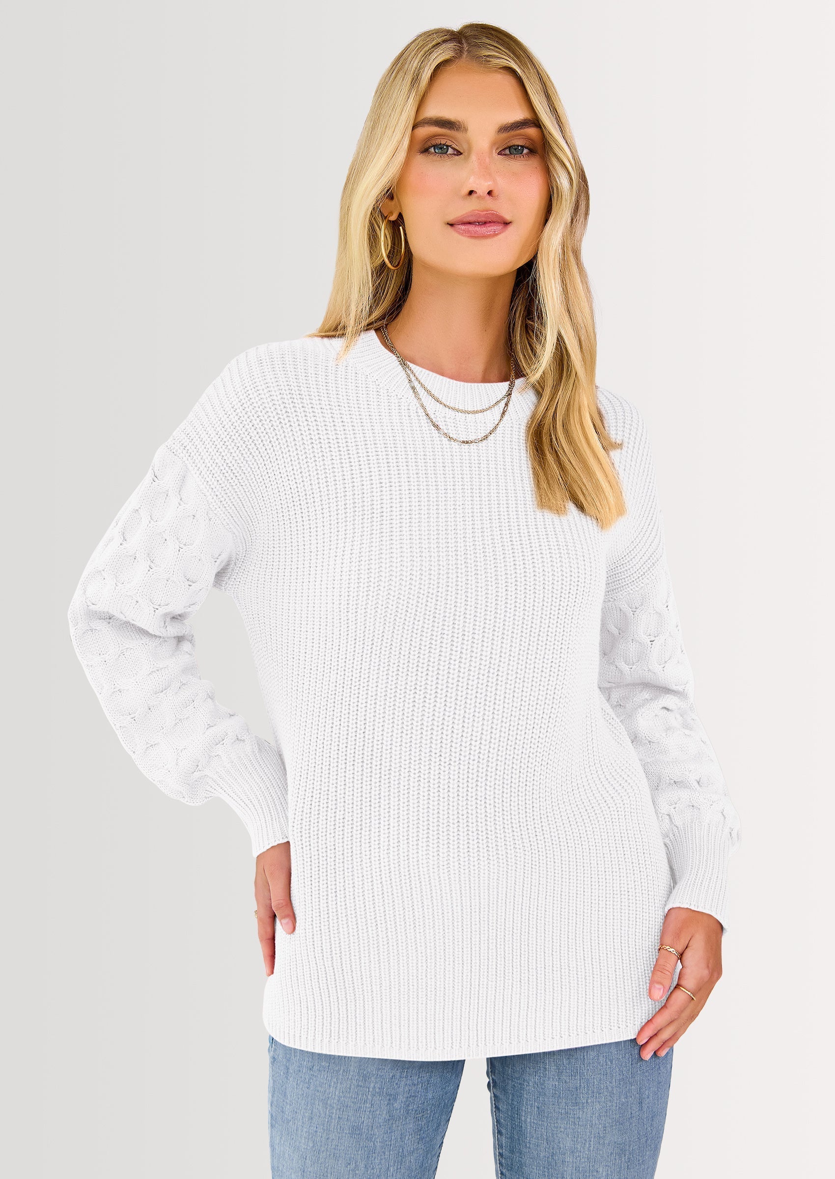 Women's Fall Pullover Sweater Casual Long Sleeve Loose Chunky Knit Tops Blouse Winter Fashion Clothing