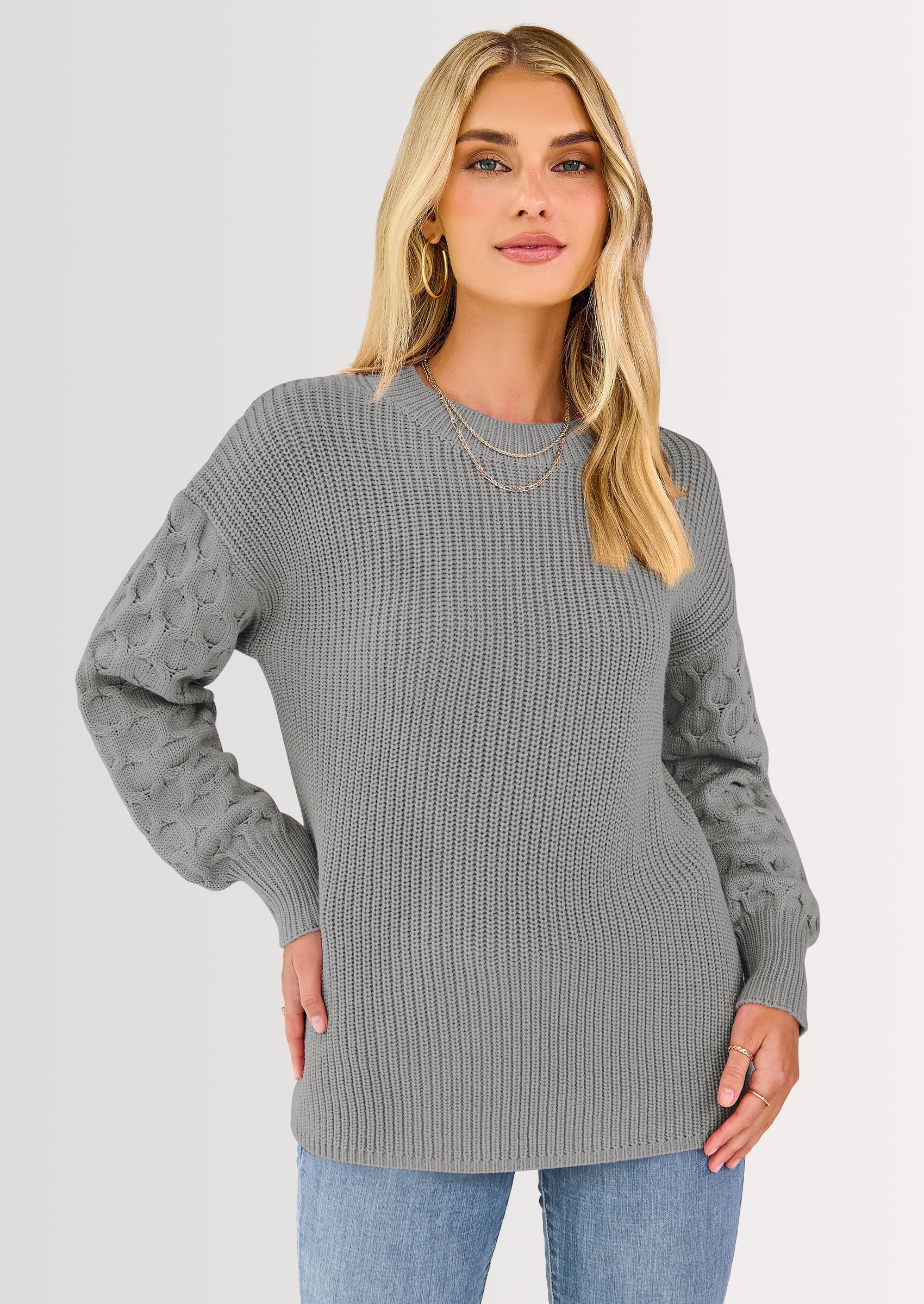 Women's Fall Pullover Sweater Casual Long Sleeve Loose Chunky Knit Tops Blouse Winter Fashion Clothing