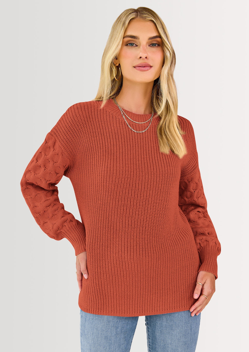 Women's Fall Pullover Sweater Casual Long Sleeve Loose Chunky Knit Tops Blouse Winter Fashion Clothing