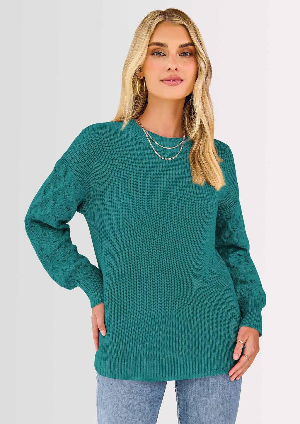 Women's Fall Pullover Sweater Casual Long Sleeve Loose Chunky Knit Tops Blouse Winter Fashion Clothing