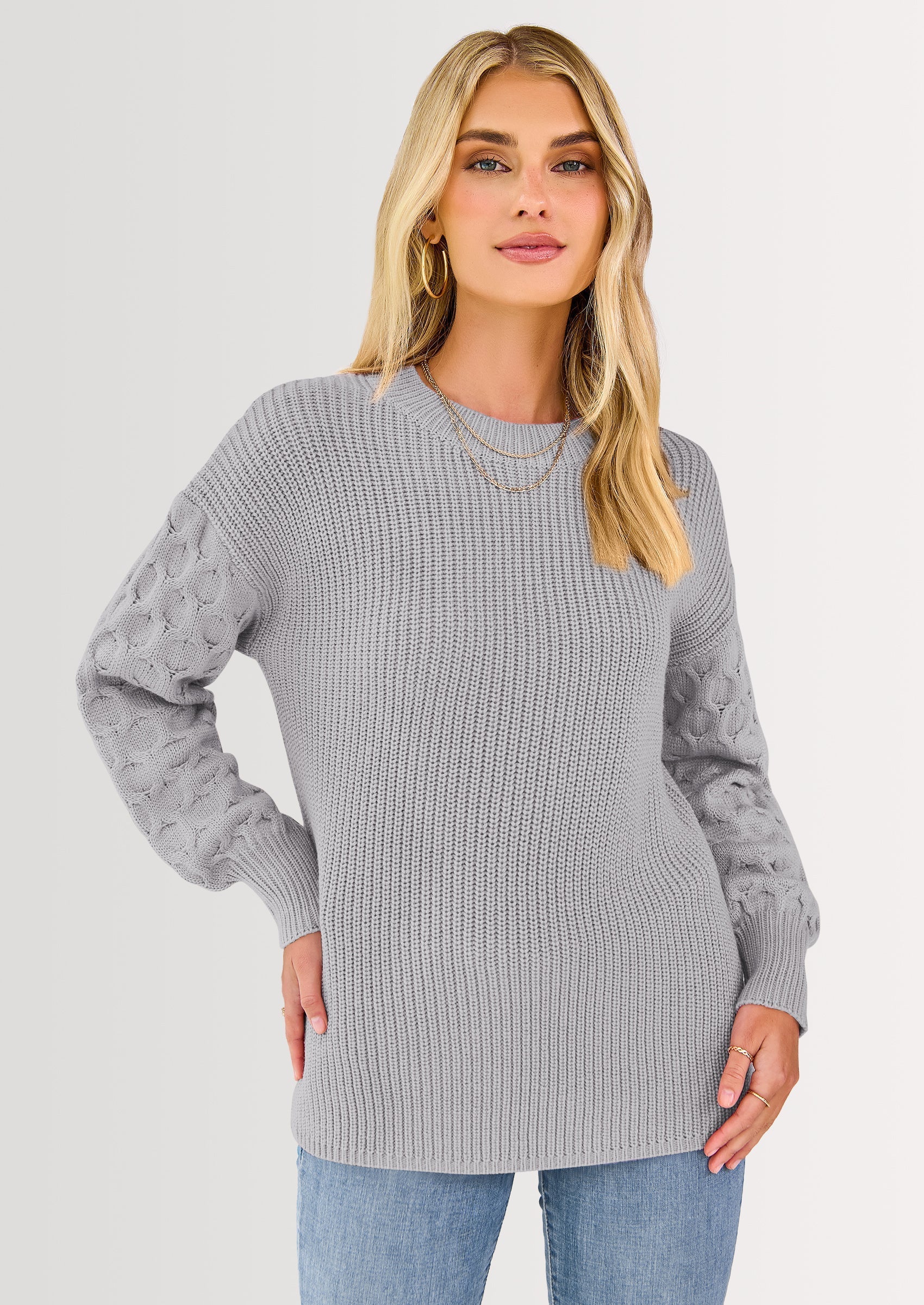 Women's Fall Pullover Sweater Casual Long Sleeve Loose Chunky Knit Tops Blouse Winter Fashion Clothing